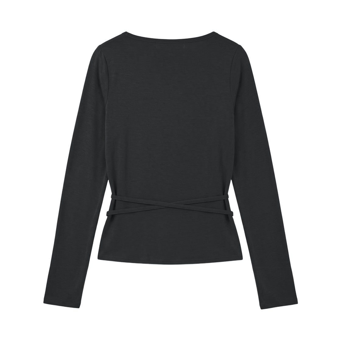 분트 드레이프 스트랩 타이 롱슬리브 블랙(VOONT Drape Strap Tie Long Sleeve (BLACK)) - 2