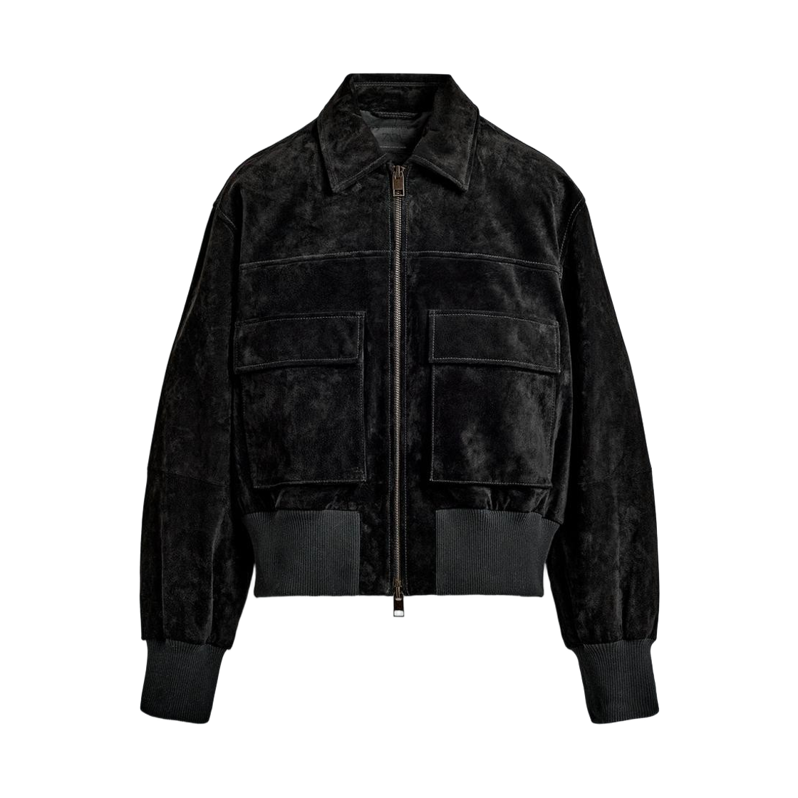 자라 크롭 핏 스웨이드 자켓 블랙(Zara Crop Fit Suede Jacket Black) - 1