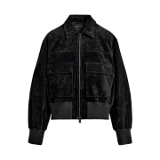 Zara Crop Fit Suede Jacket Black