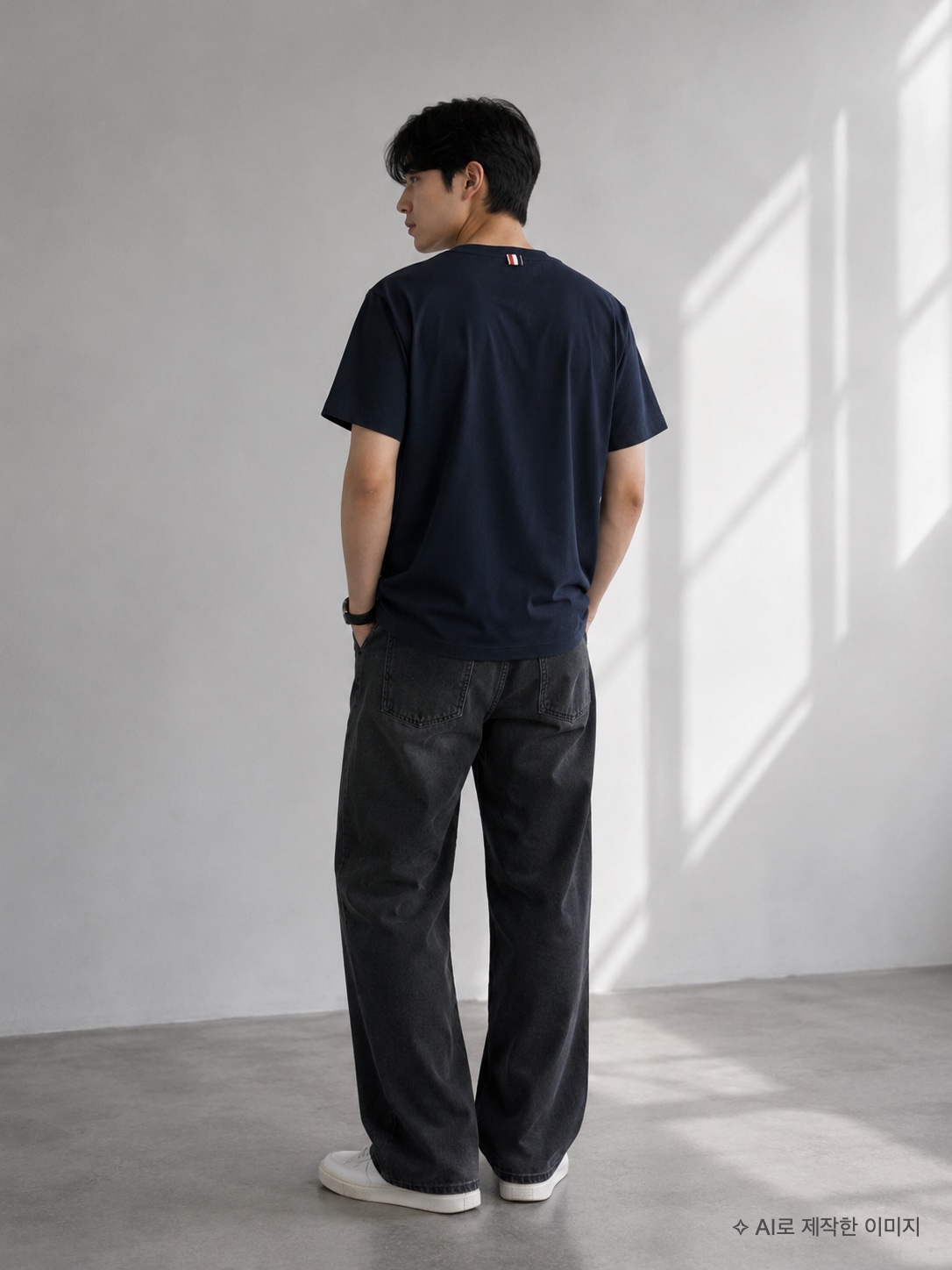 [25% 쿠폰] Thom Browne Medium Weight Jersey Side Slit Relaxed Fit T-Shirt Navy, Thom Browne Medium Weight Jersey Side Slit Relaxed Fit T-Shirt Navy 착용 스타일