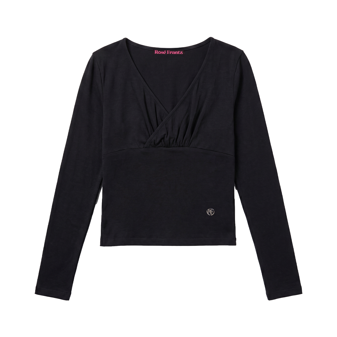 로제프란츠 랩 브이넥 롱스리브 [블랙](Rosefrantz Wrap V-neck Long Sleeve [Black])