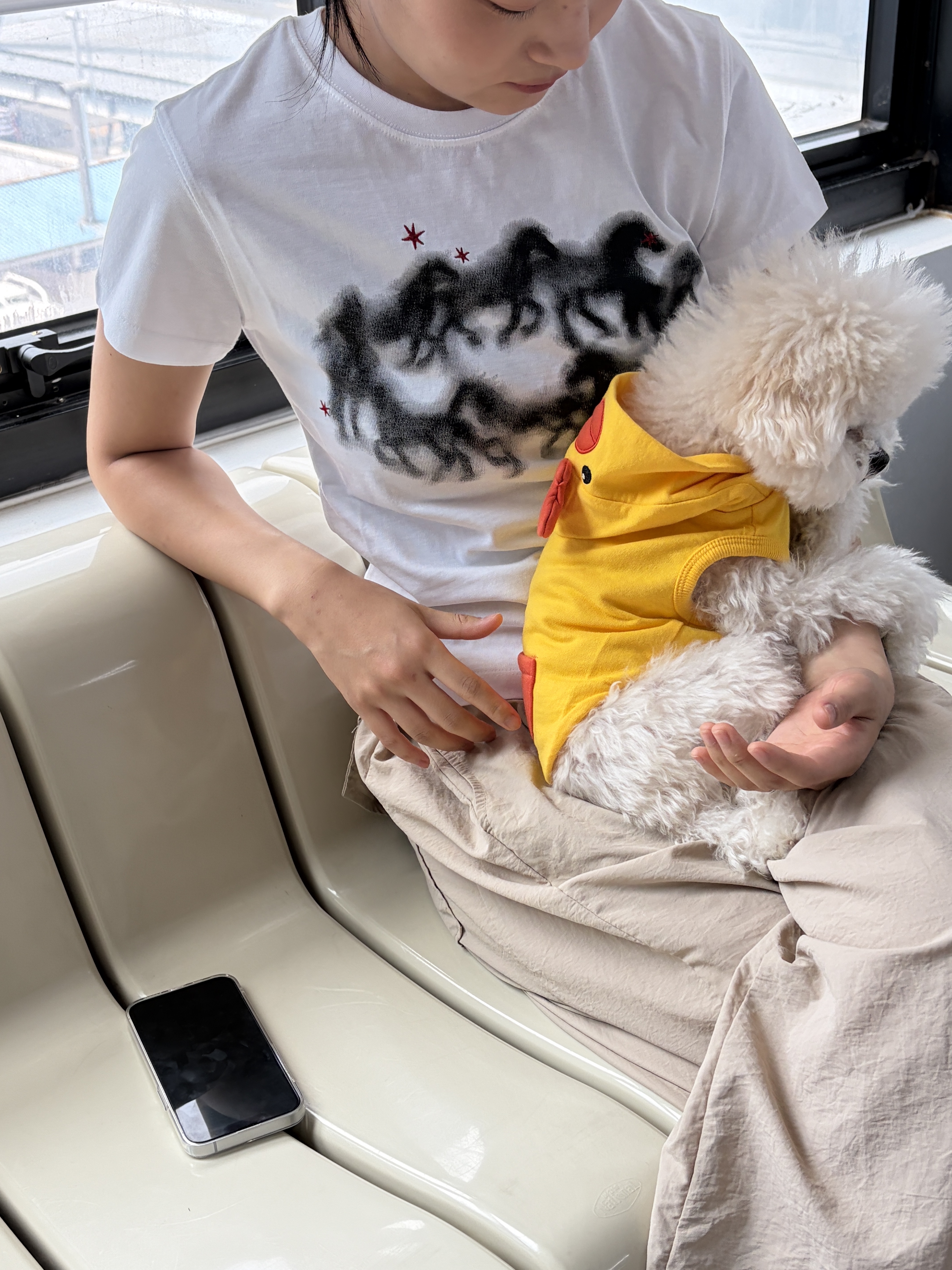 Riomeu Oval Horse Short Sleeve T-shirt_White 착용 스타일 - 3