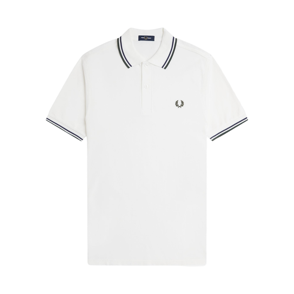 AFPM2513600-Y23 Fred Perry Twin Tipped Fred Perry Shirt Snow White/Tennis Blue/Court Green