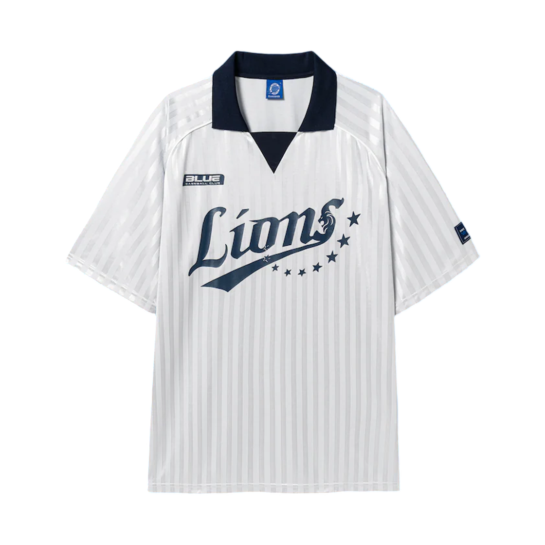 삼성 라이온즈 x 에잇세컨즈 스포티 칼라넥 반소매 티셔츠 라이트 그레이(Samsung Lions x 8seconds Sporty Collar Short Sleeve T-Shirt Light Grey)