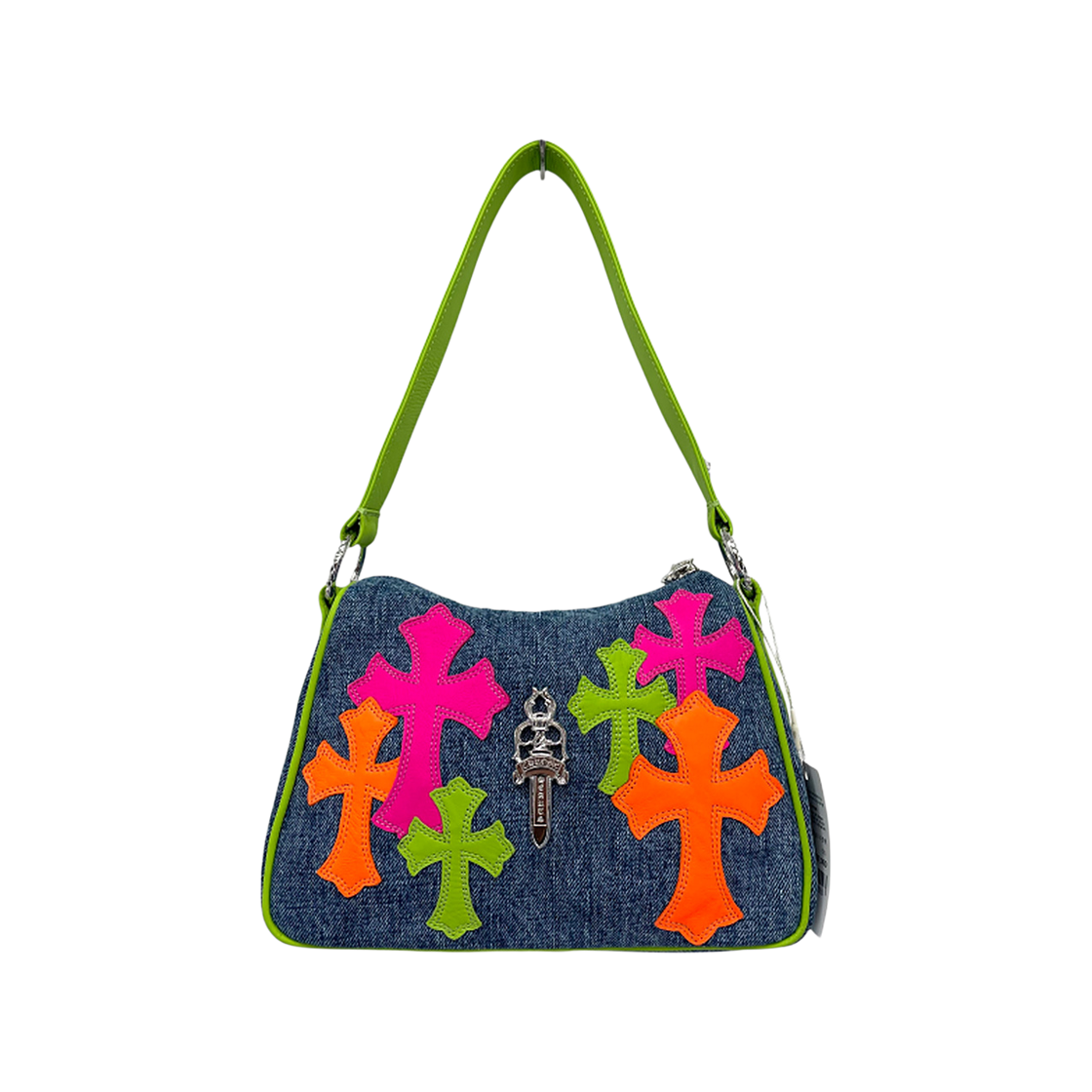 970058 the dosan_ Chrome Hearts Denim Patches Nugget Bag