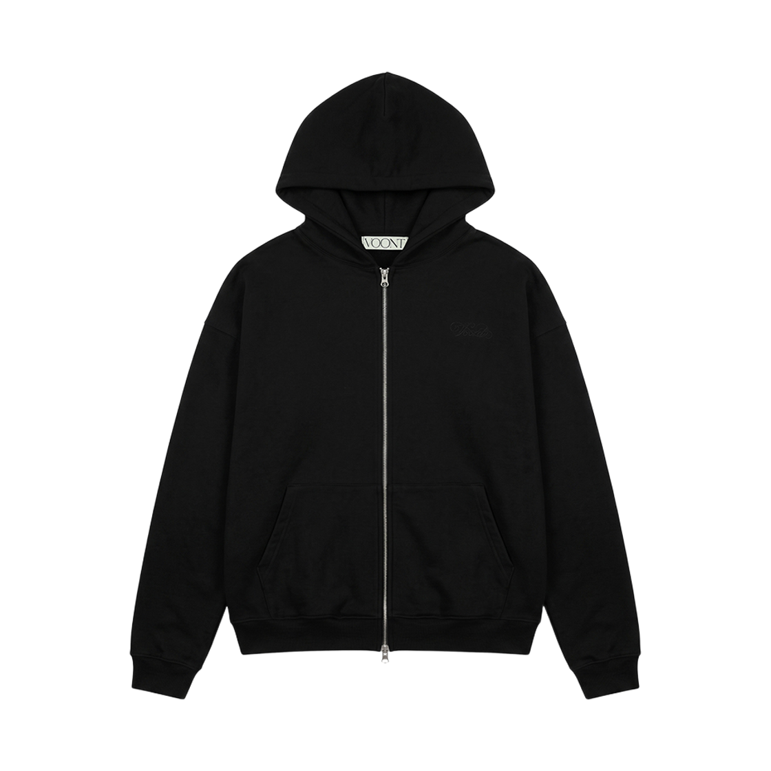 분트 메탈릭 하트 오버핏 후드 집업 블랙(VOONT Metallic Heart Over-Fit Hood Zip-Up (BLACK)) - 2