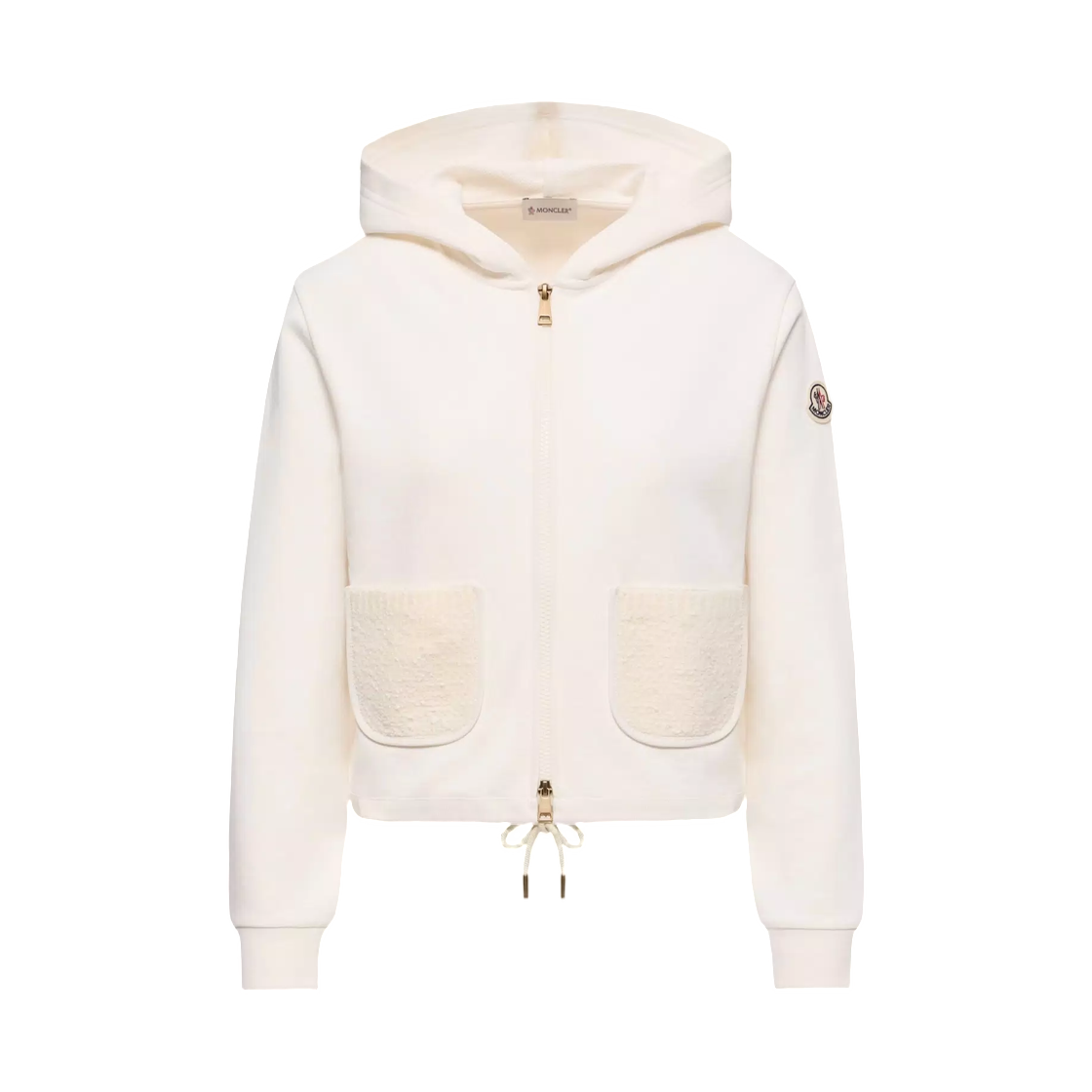 L2-093-8G00005-89A8F-034 (W) Moncler Cotton Blend Zip Up Sweatshirt White - 26FW