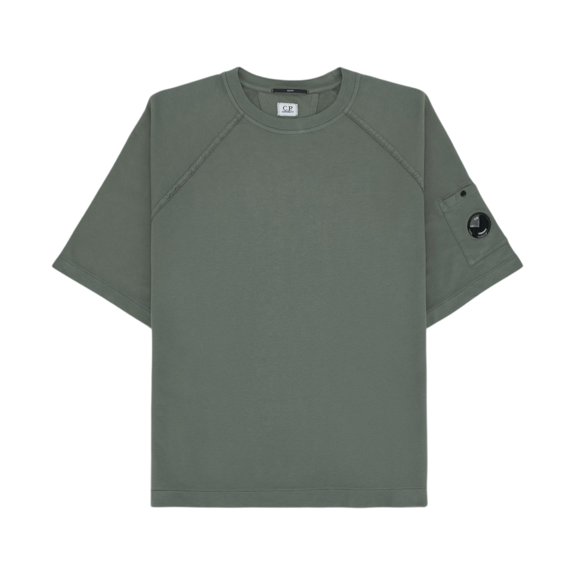 C.P. 컴퍼니 라이트 플리스 숏슬리브 스웨트셔츠 건메탈 그레이 - 26SS(C.P. Company Light Fleece Short Sleeve Sweatshirt Gunmetal Grey - 26SS) - 1