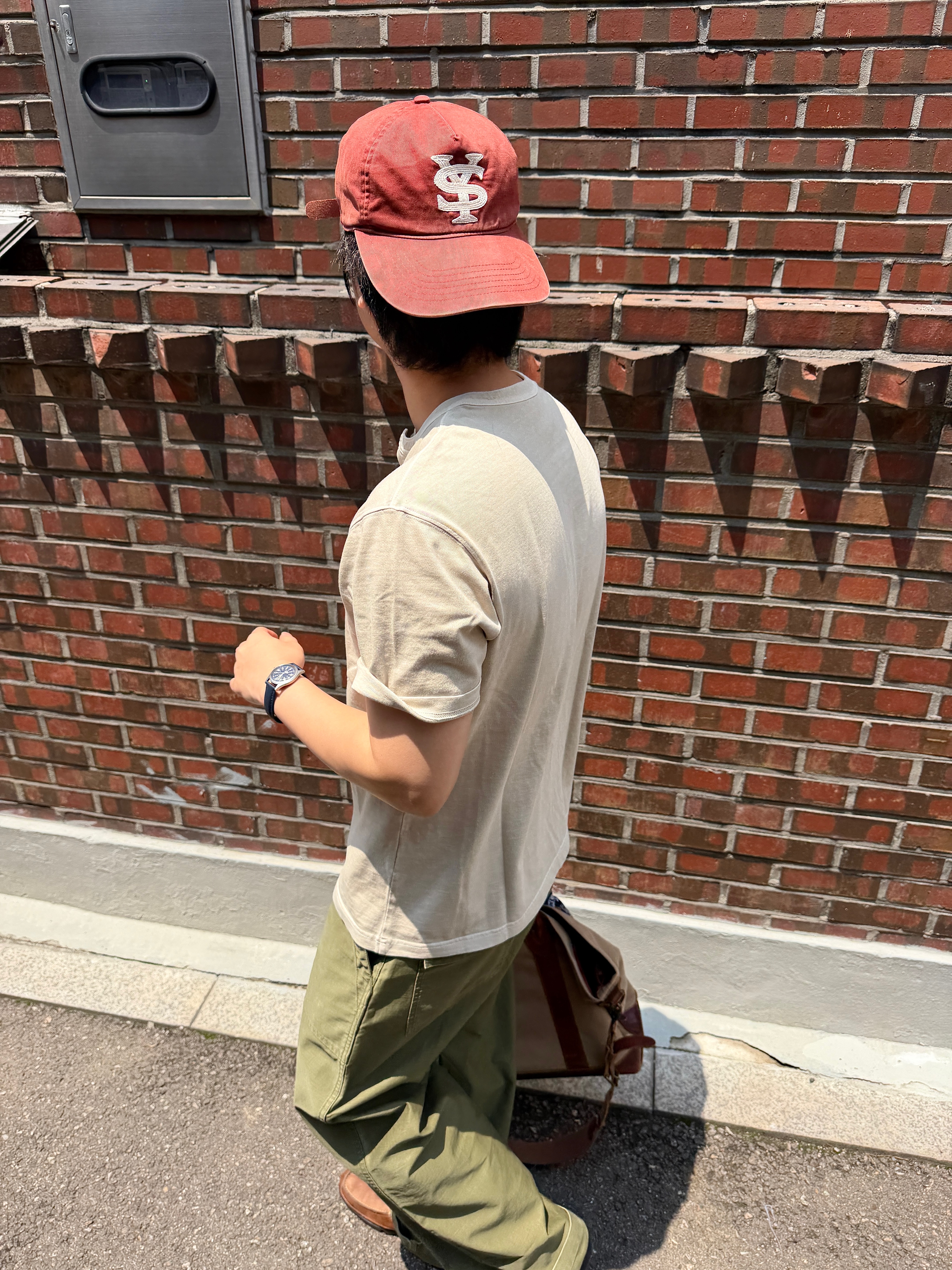 Sunday Ceremony Sy Logo 5 Panel New Cotton Cap - Red 착용 스타일 - 5