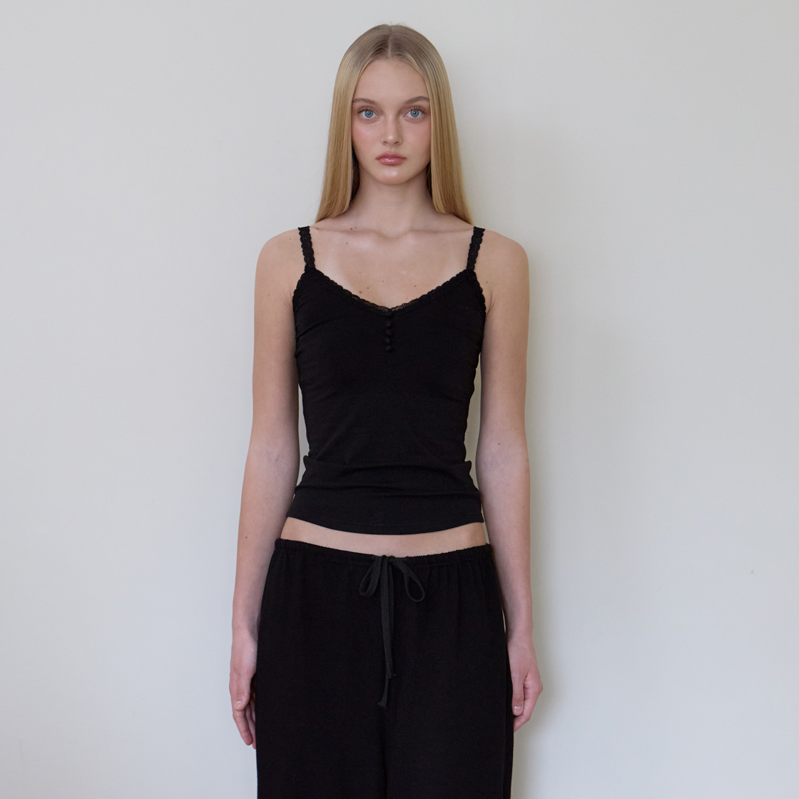 로제프란츠 버튼 레이스 슬리브리스 [블랙](Rosefrantz Button Lace Sleeveless [Black]) - 2