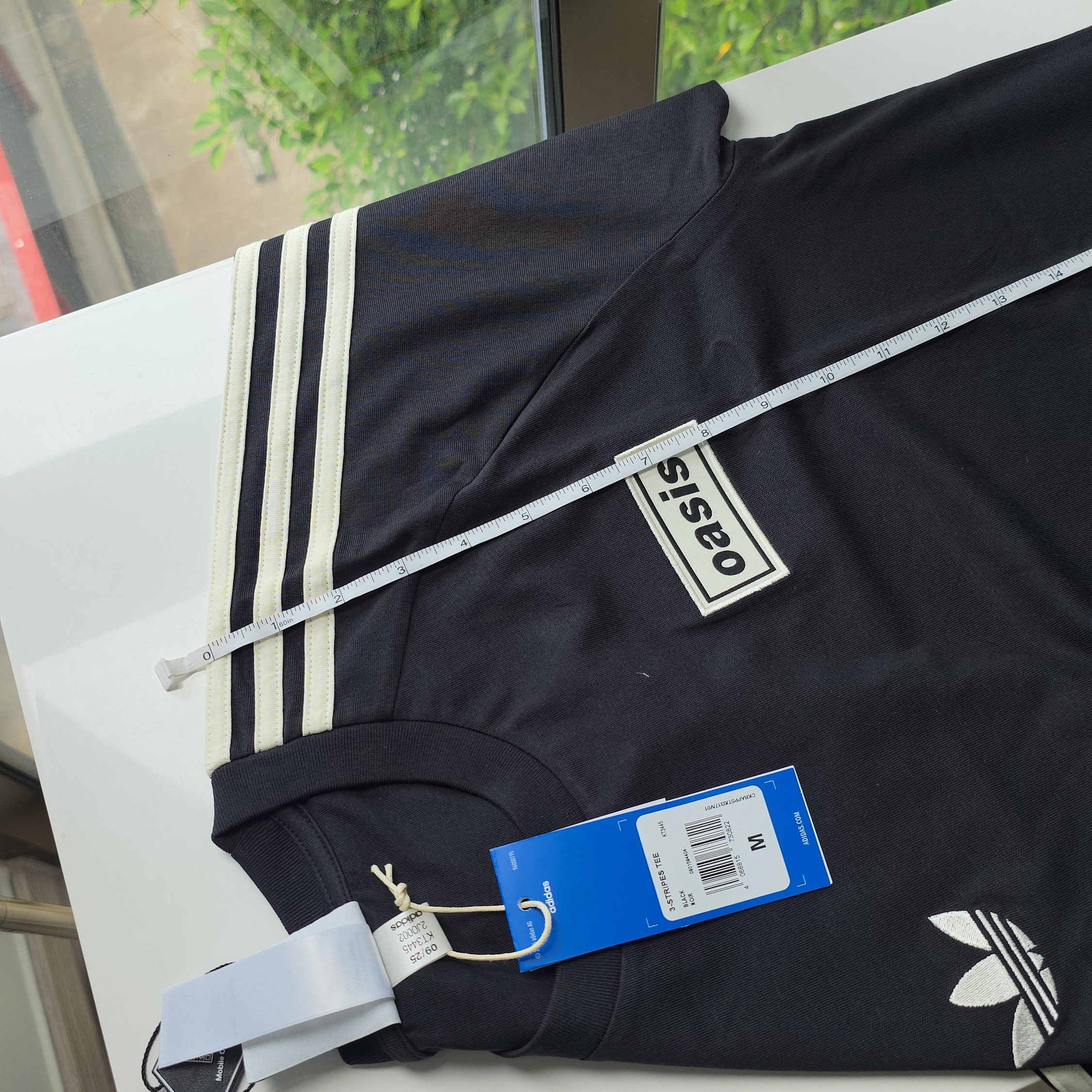 Adidas x Oasis Tour 3-Stripes T-Shirt Clear Sky Black - KR Sizing 착용 스타일 - 4