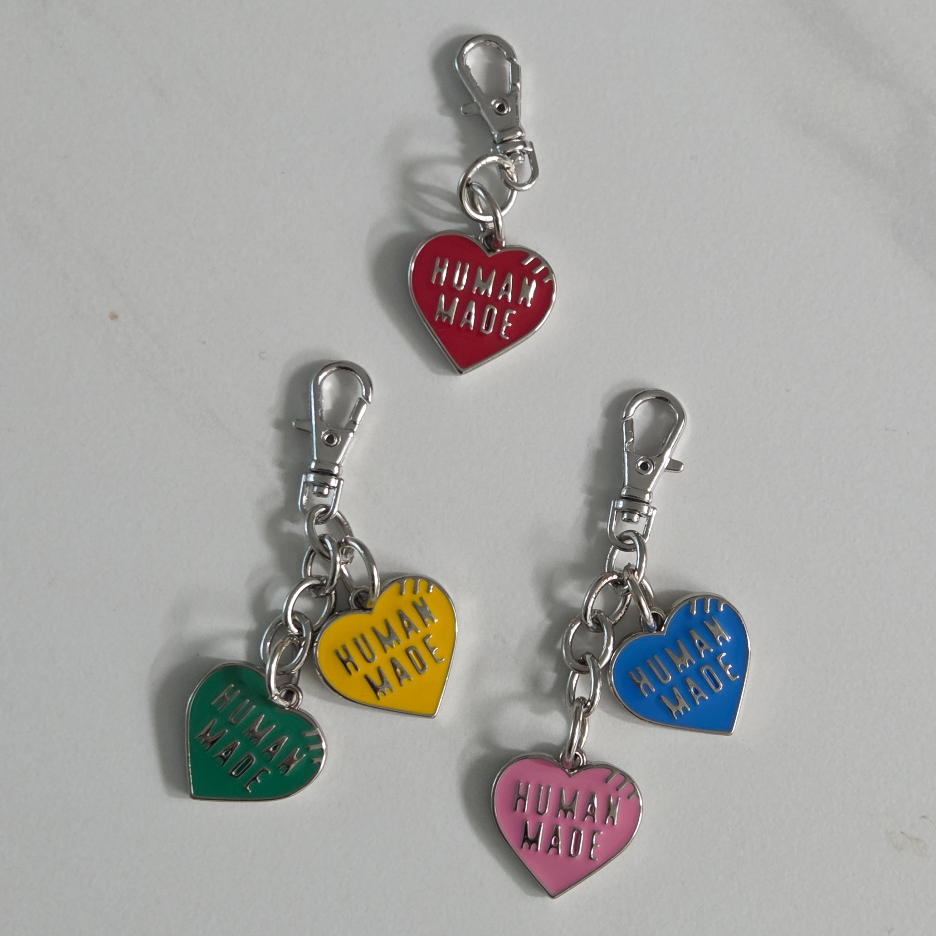 Human Made Heart Key Charm Red 착용 스타일