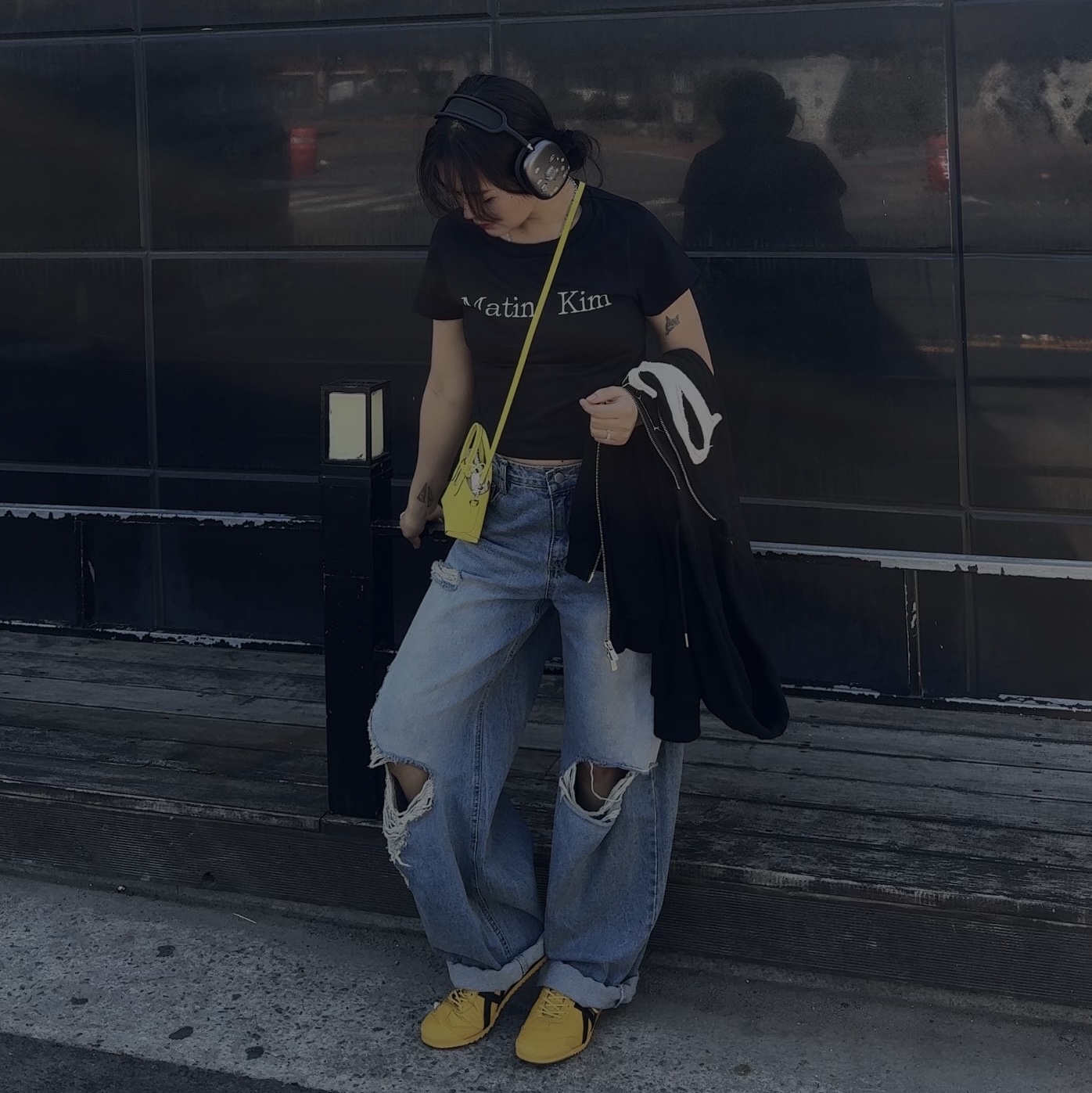 Onitsuka Tiger Mexico 66 SD Yellow Black 착용 스타일
