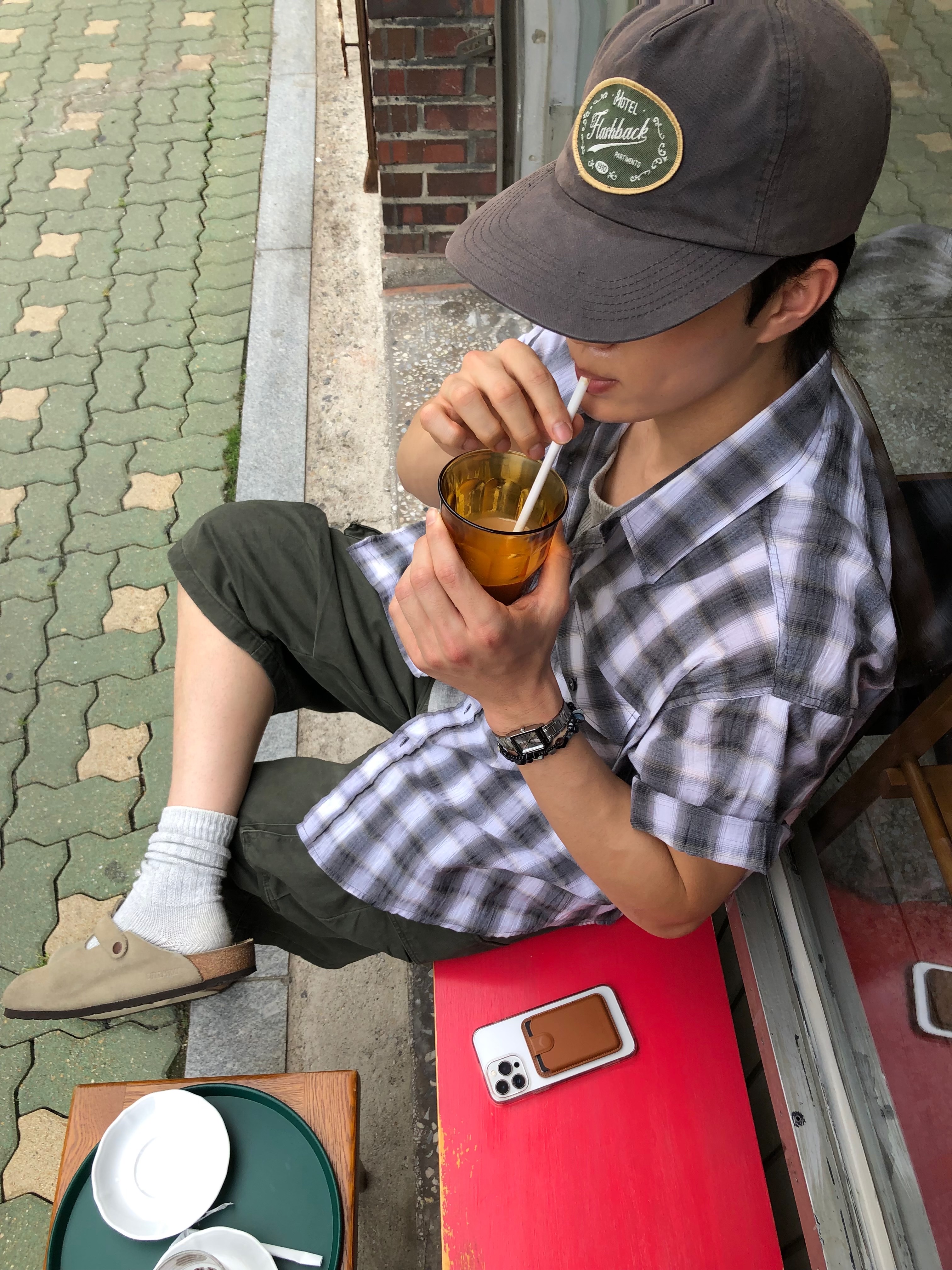 Birkenstock Boston Soft Footbed Taupe - Regular 착용 스타일