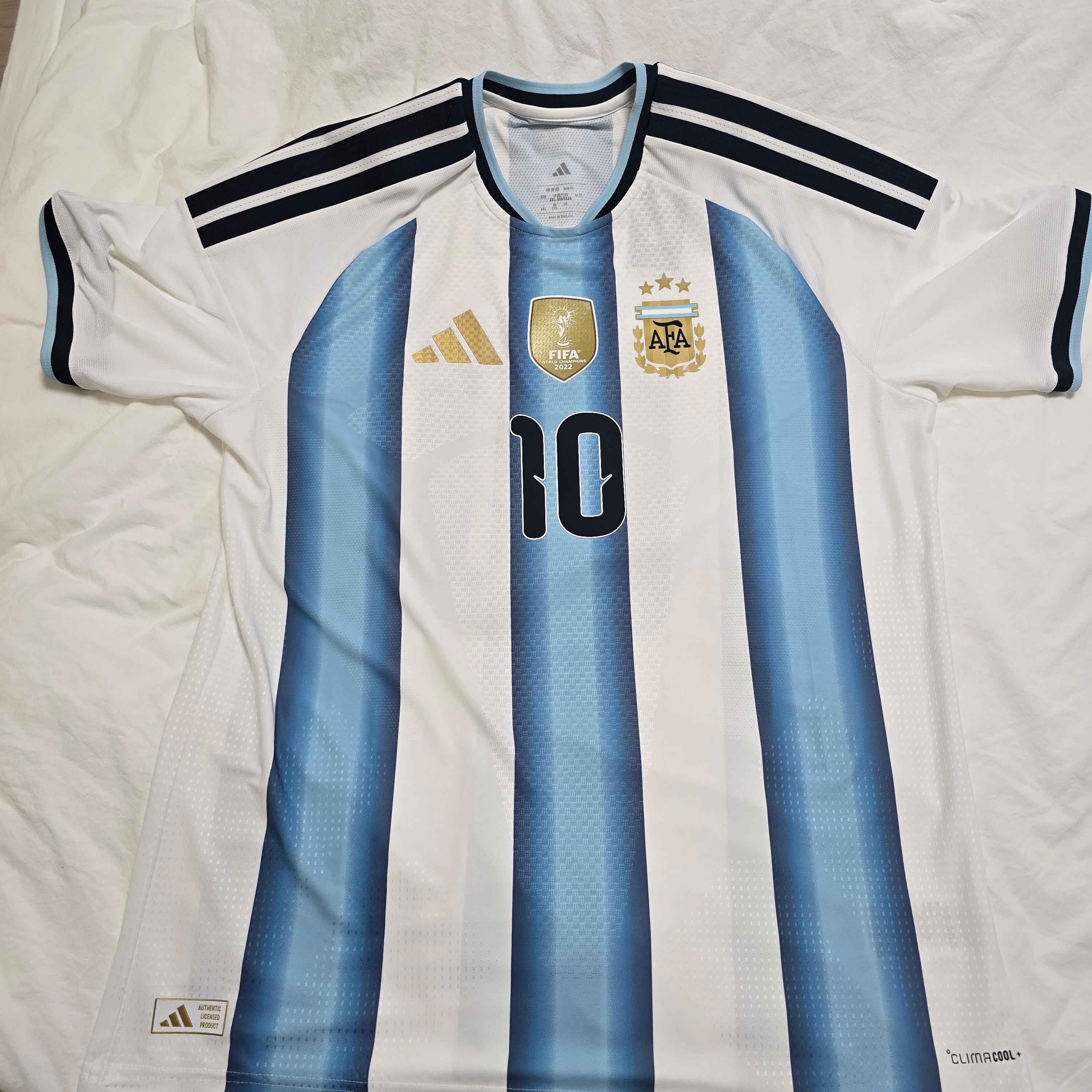 Adidas Argentina 2026 Home Authentic Jersey White Icey Blue - KR Sizing (Non Marking Ver.) 착용 스타일 - 1