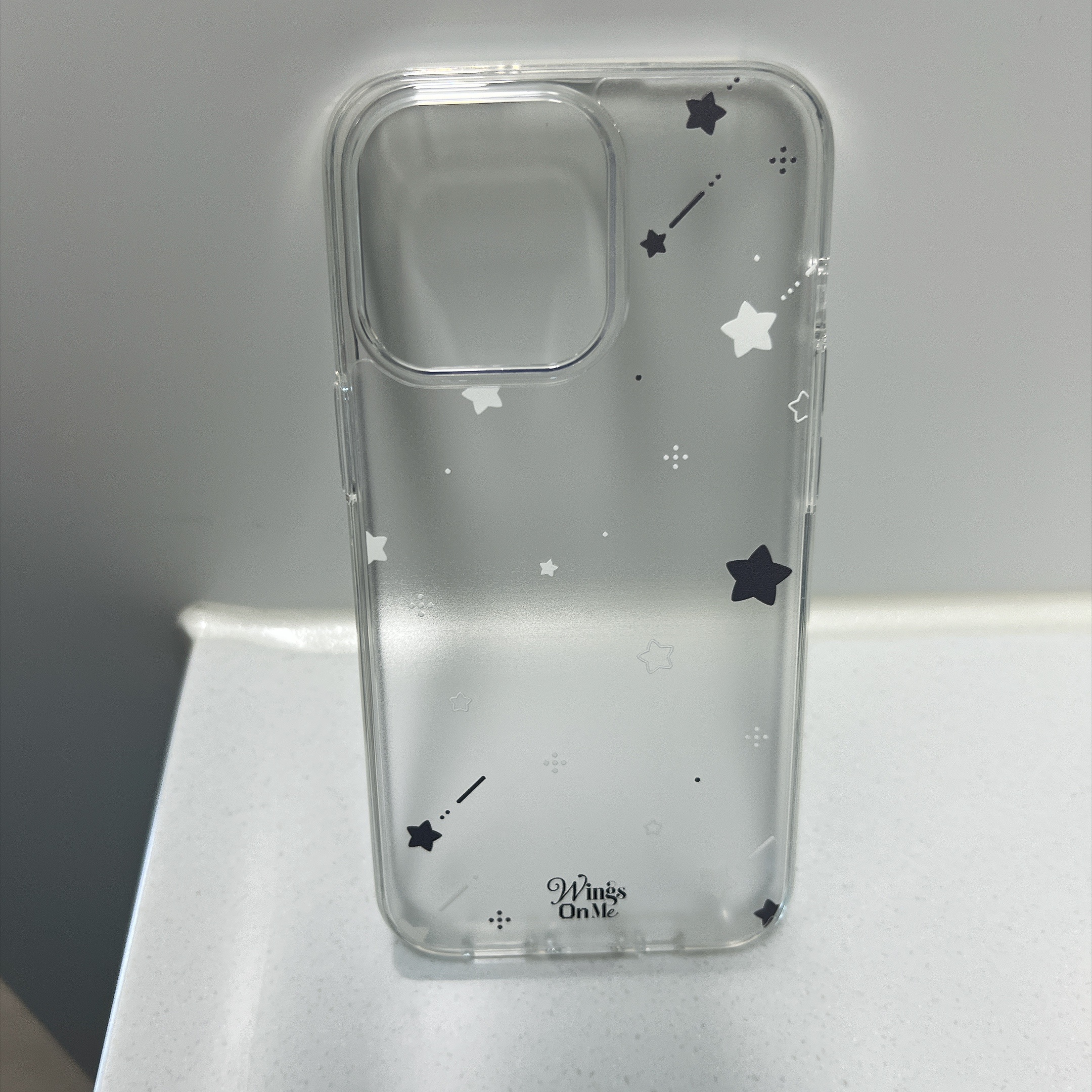 Sinjimoru x Modimood Y2K Dual Protection Airclo Transparent iPhone Aesthetic Star Wing Case Midnight Star 착용 스타일 - 2