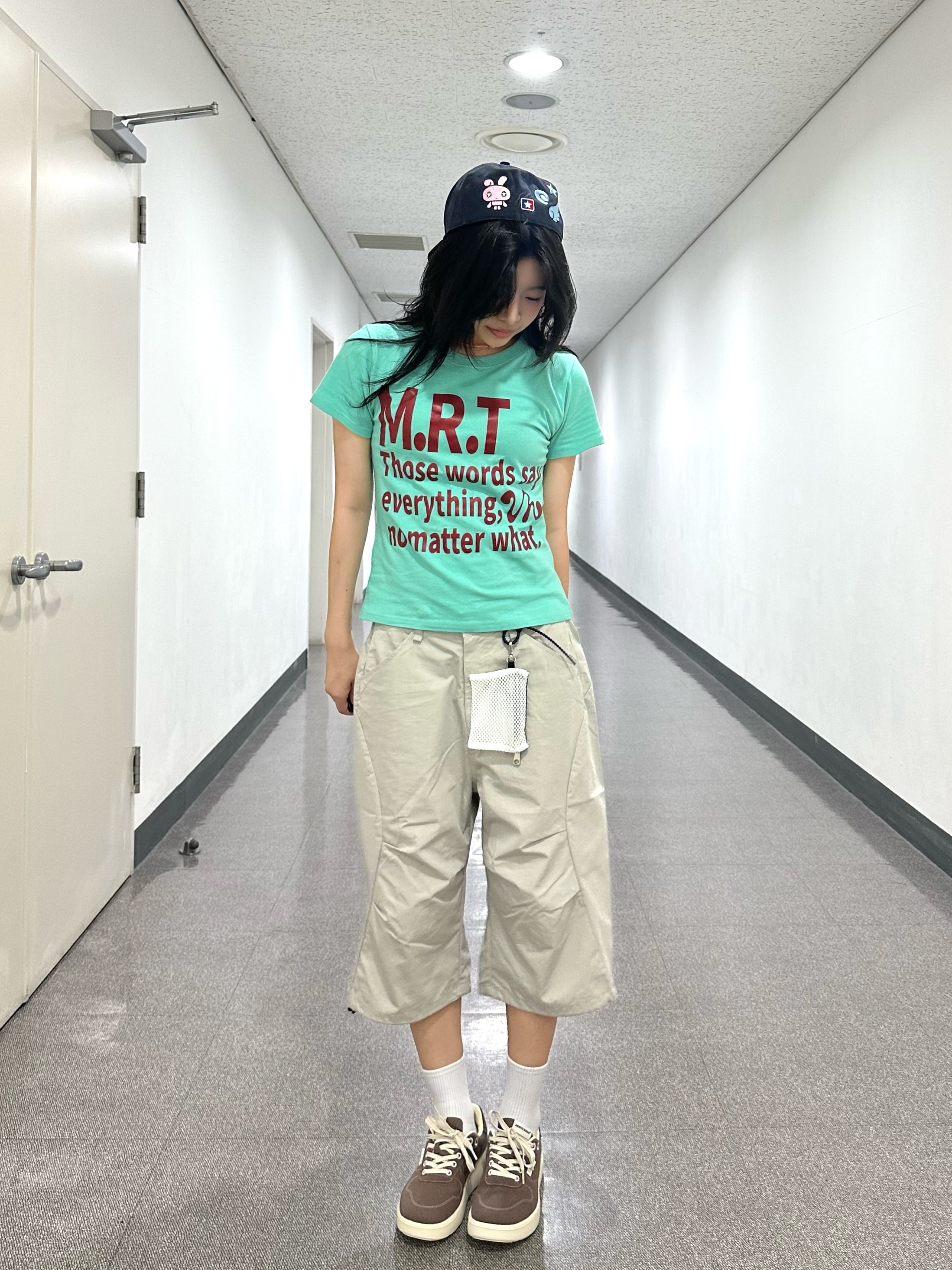 venhit MRT Vivid Slim Fit Short Sleeve T-Shirt Mint, venhit ECA Rabbit Star Cap 착용 스타일 - 2