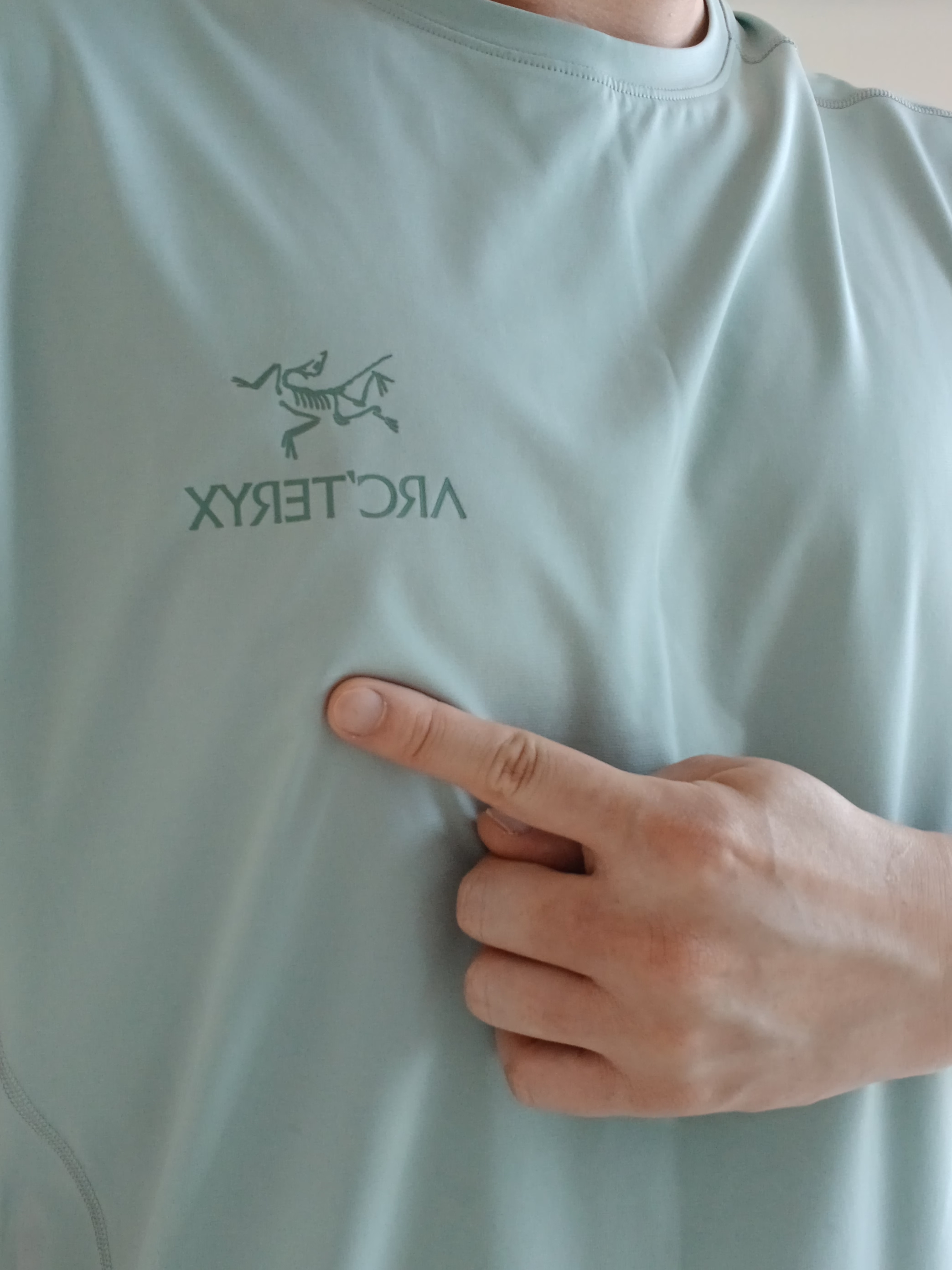 Arc'teryx Incendo Shorts 9 Inch Black, Arc'teryx Motus Arcword Crew SS T-Shirt Stone Green Heather 착용 스타일 - 4