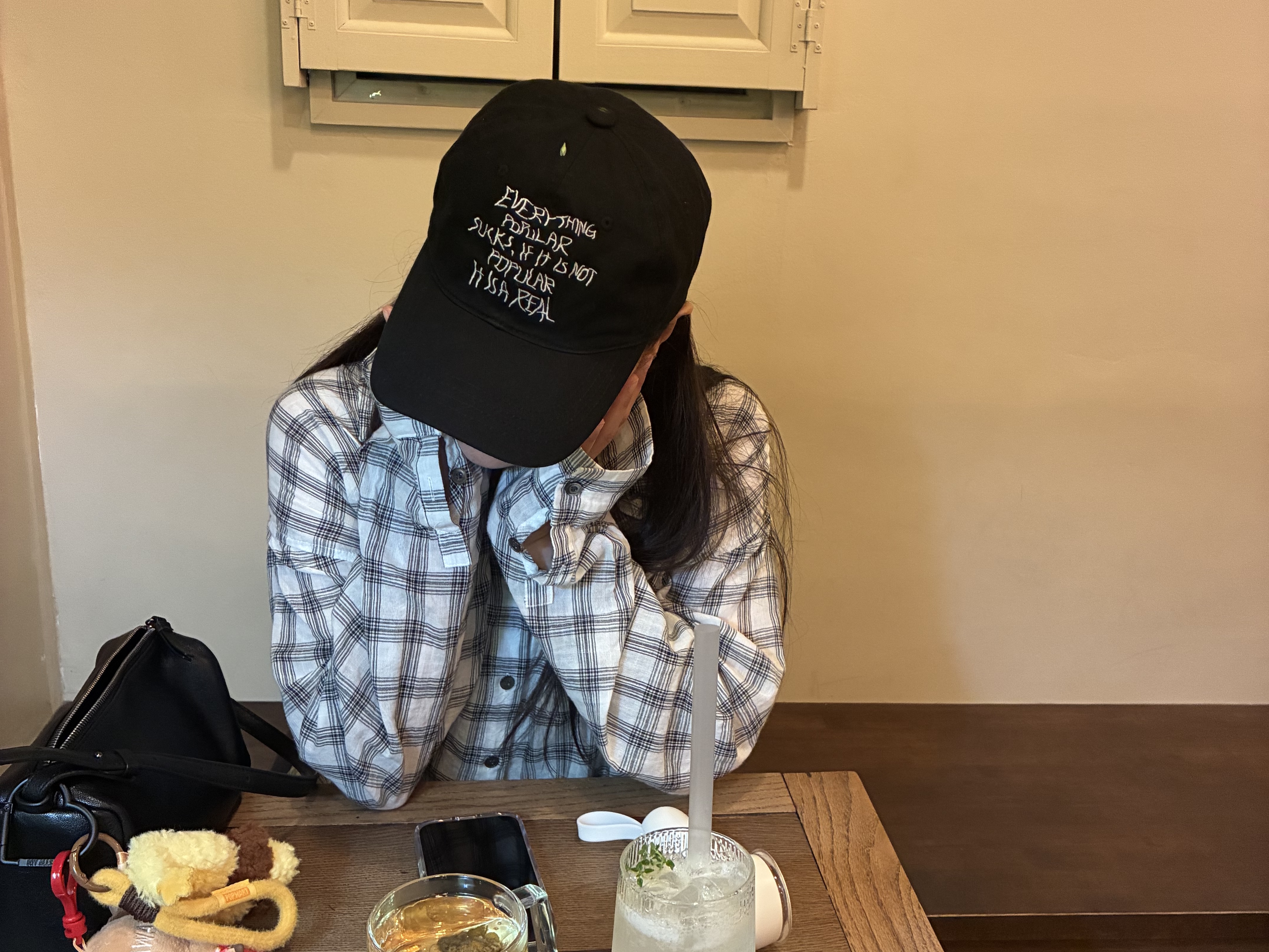 Polyteru 1011 Doodle Cap Black (Classic Fit) 착용 스타일