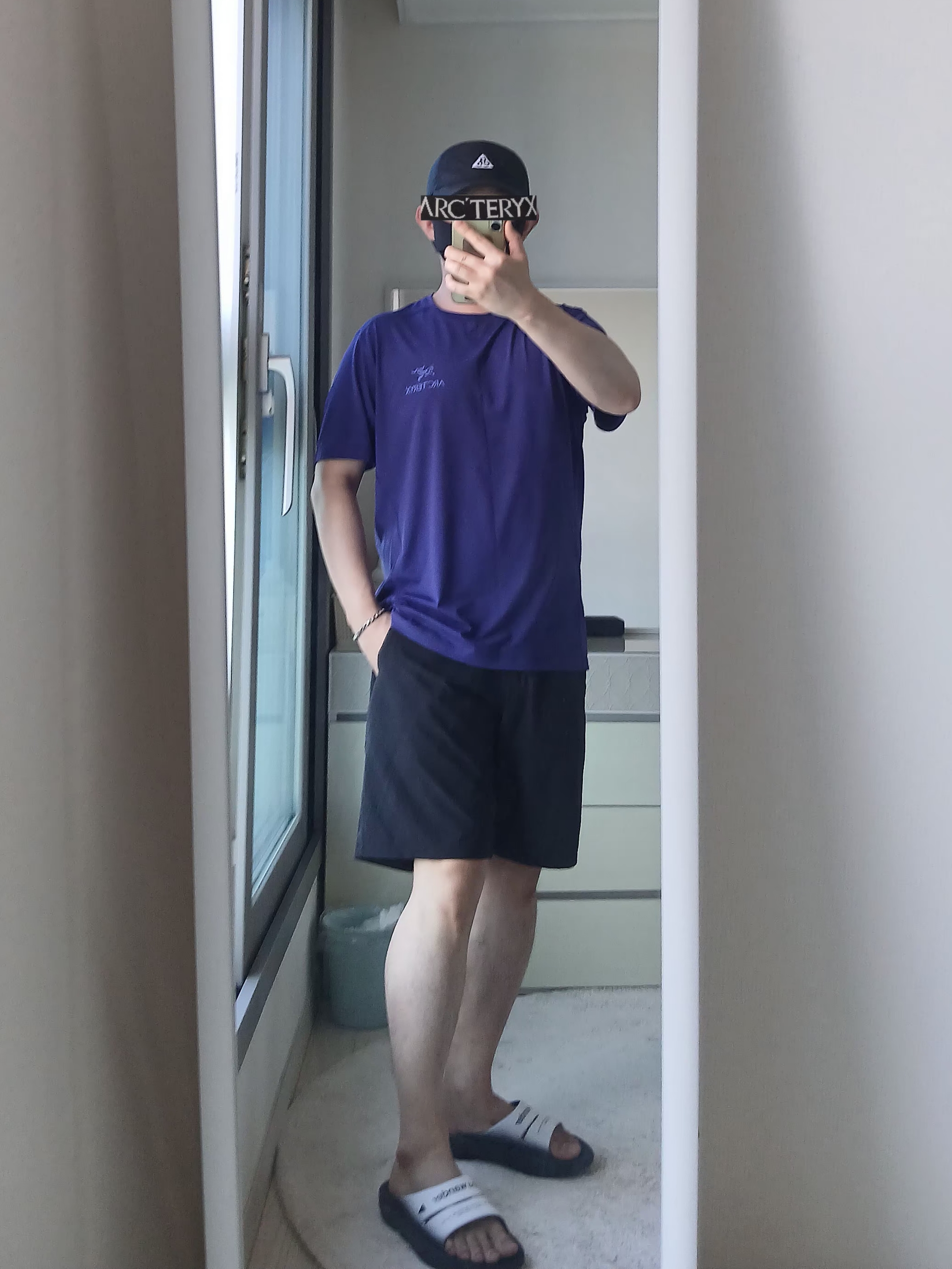 Nike ACG Trail Cap Black, Arc'teryx Incendo Shorts 9 Inch Black 착용 스타일 - 5