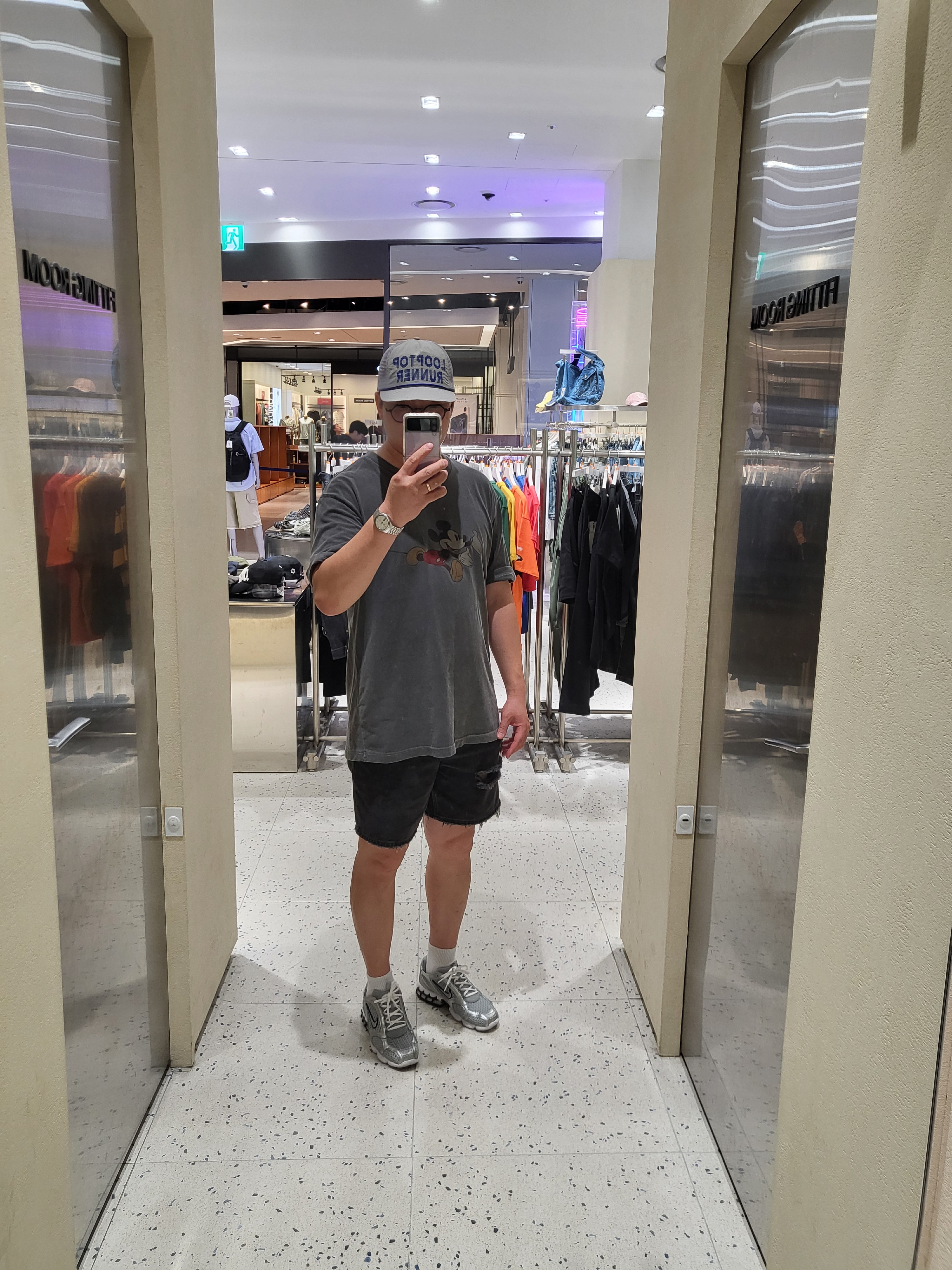 rnrn Looptop Runner Mesh Cap Grey, Seiko 5 SNK355k1 Silver 착용 스타일