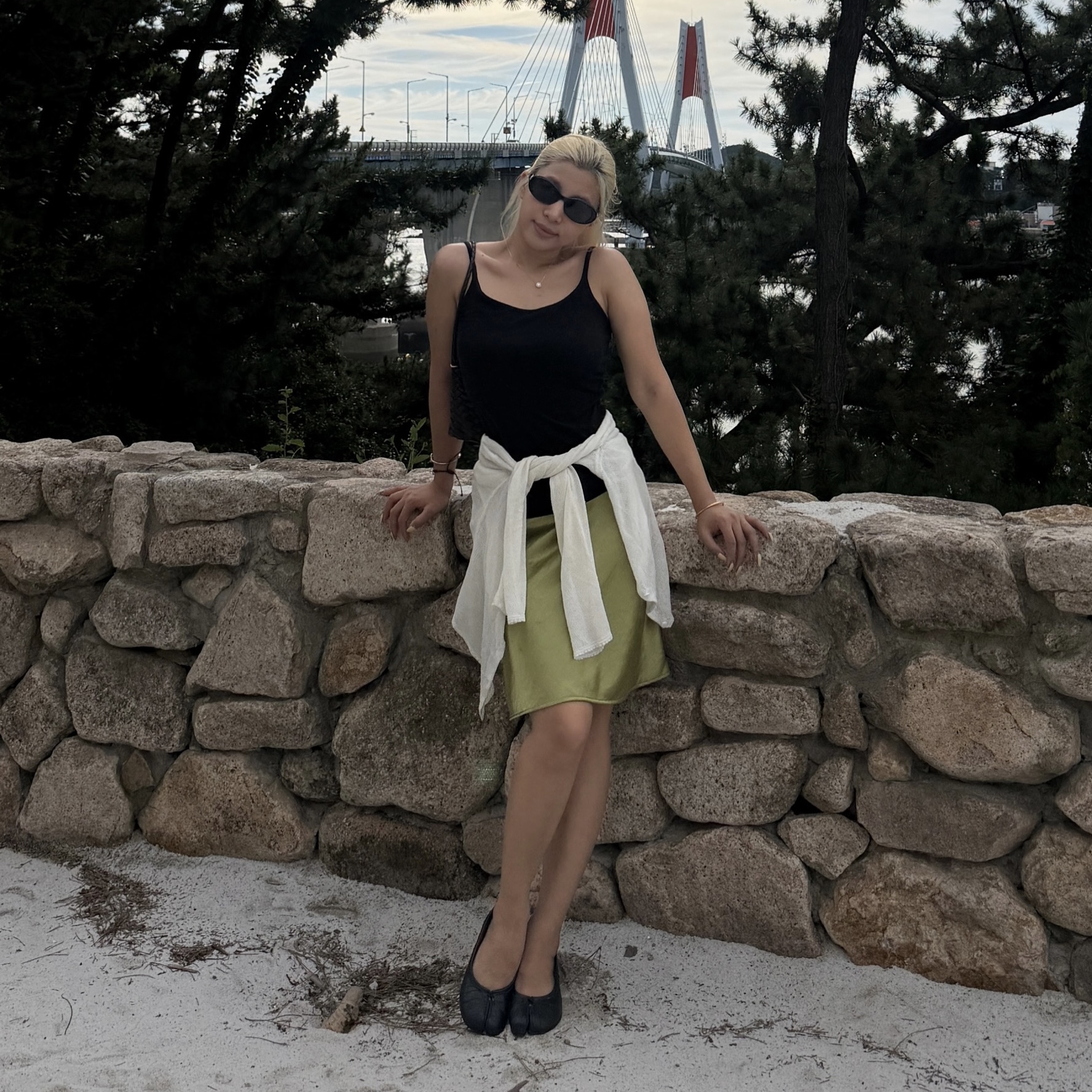 (W) Maison Margiela Tabi New Ballerina Black 착용 스타일