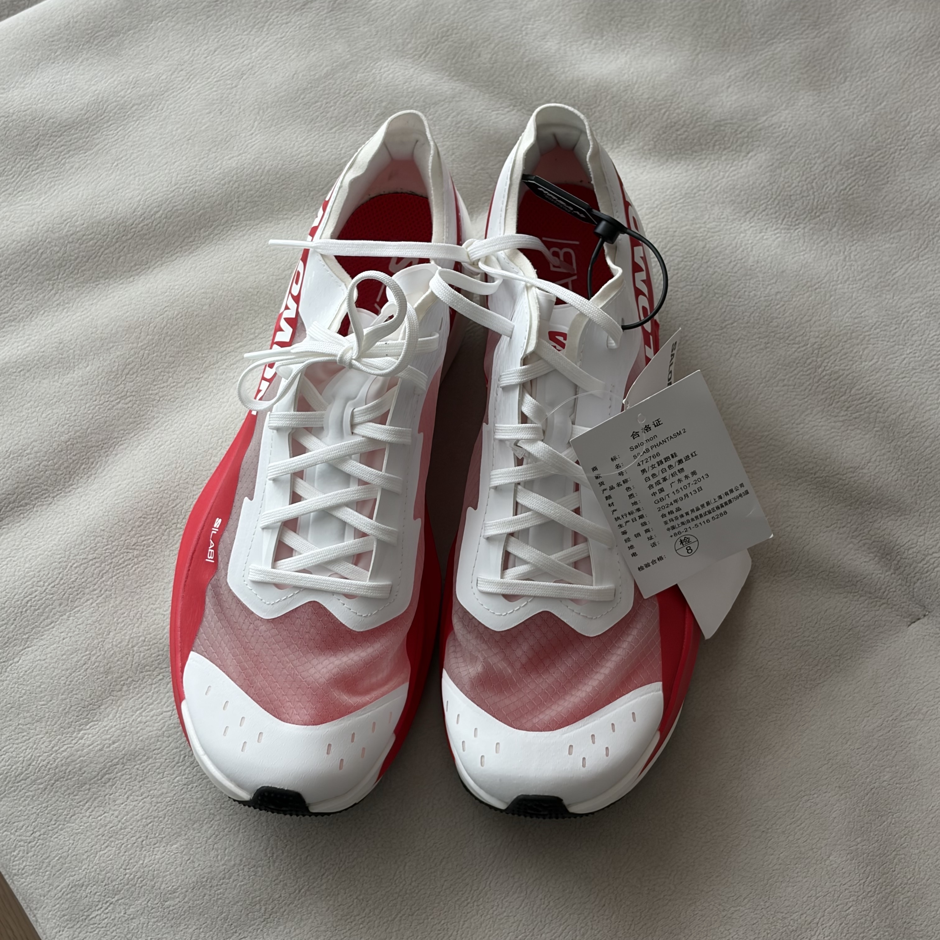 Salomon S/LAB Phantasm 2 White High Risk Red 착용 스타일