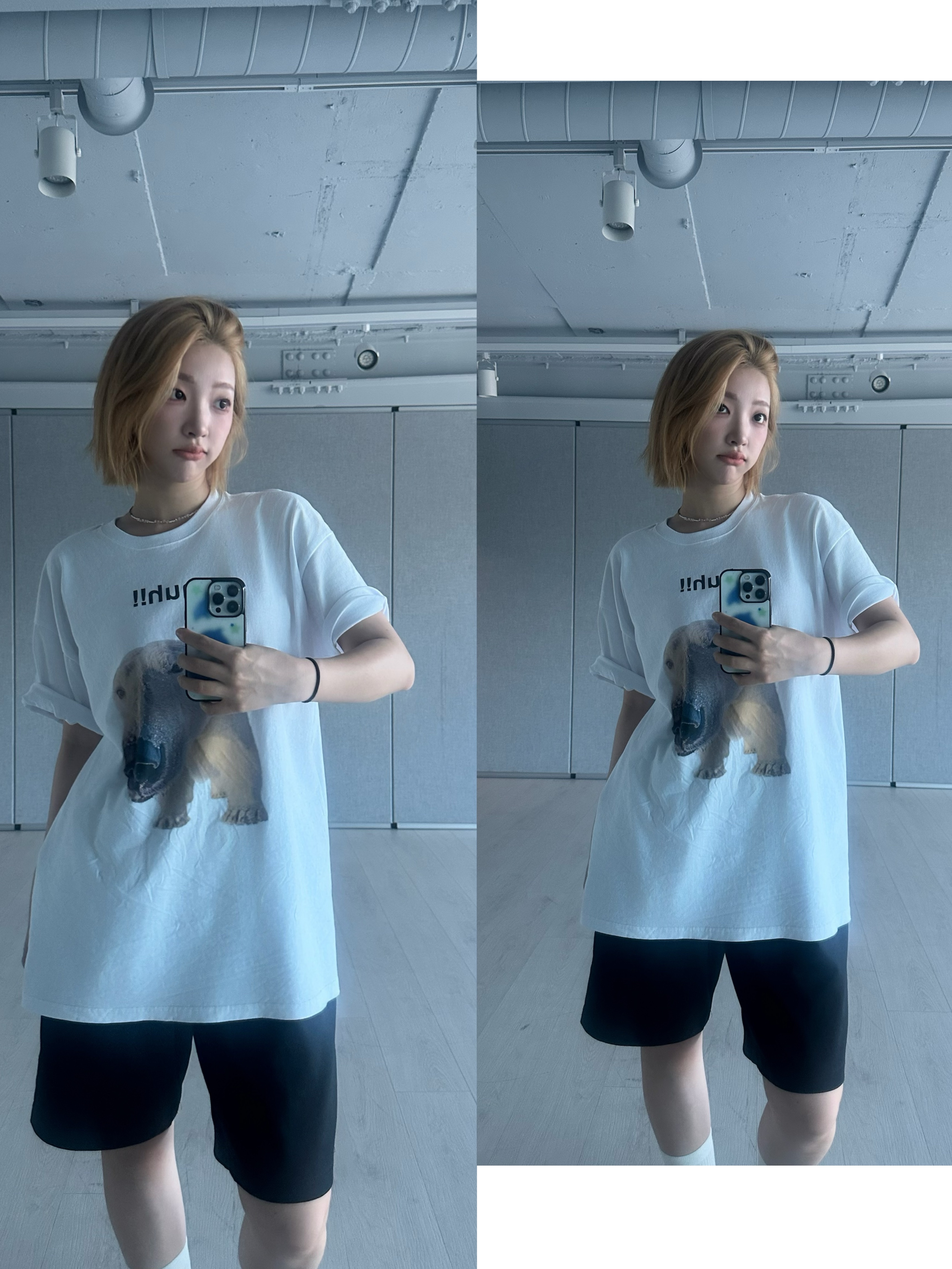 Suade Huh Tee White ์ฐฉ์ฉ ์คํ์ผ - 1