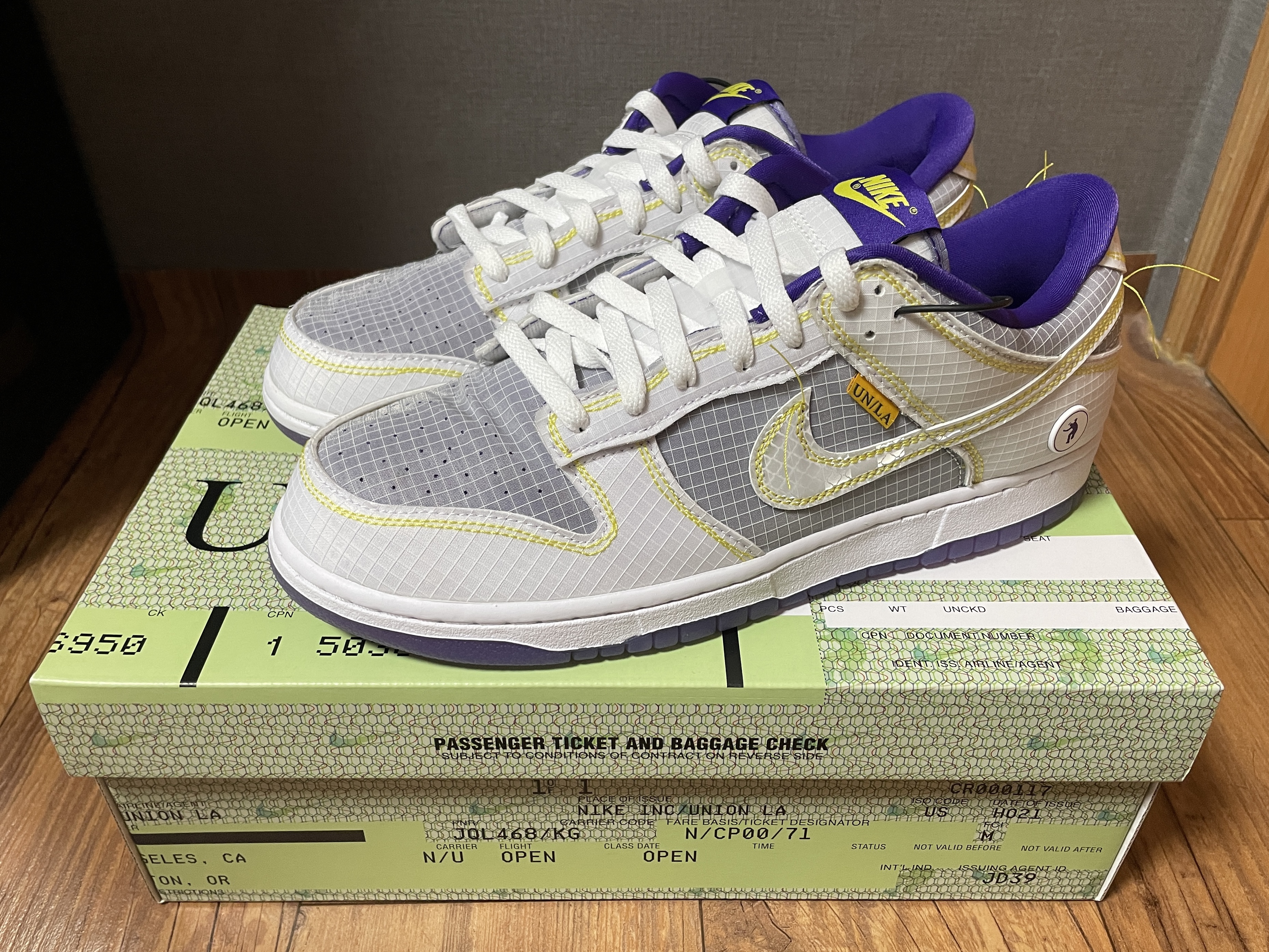 Nike x Union Dunk Low Passport Pack Court Purple White 착용 스타일