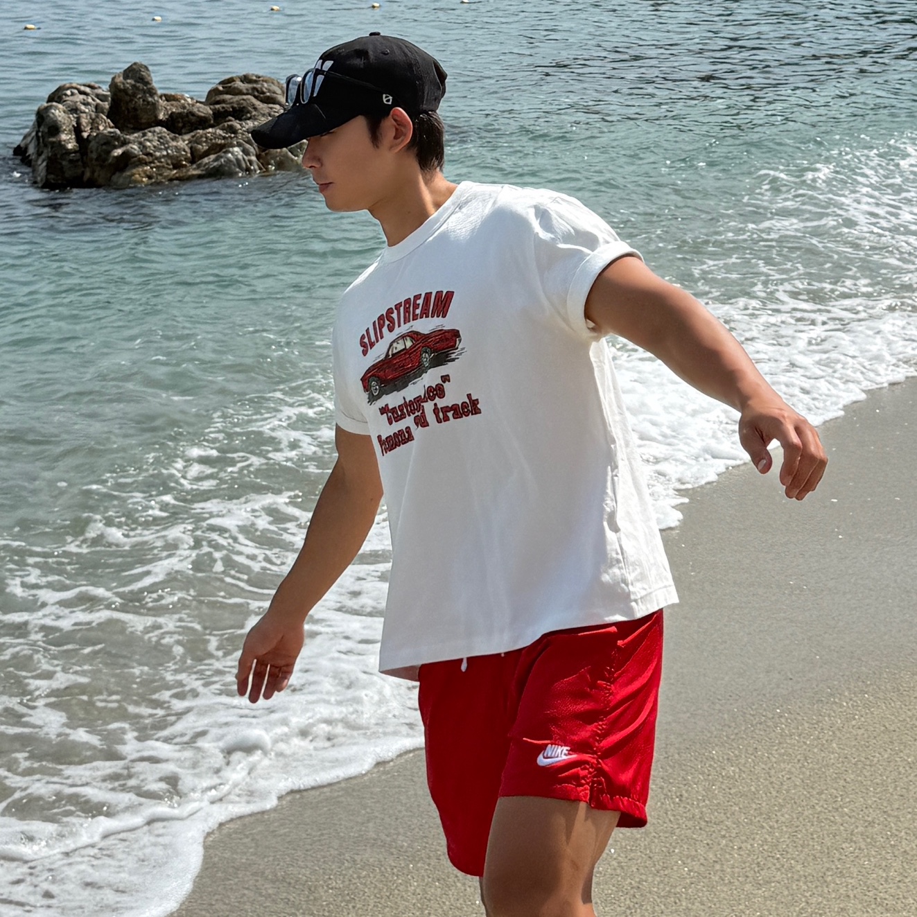 Nike NSW Woven Shorts University Red - Asia, SUBCATEGORY SUB_F831 Gray 착용 스타일 - 5