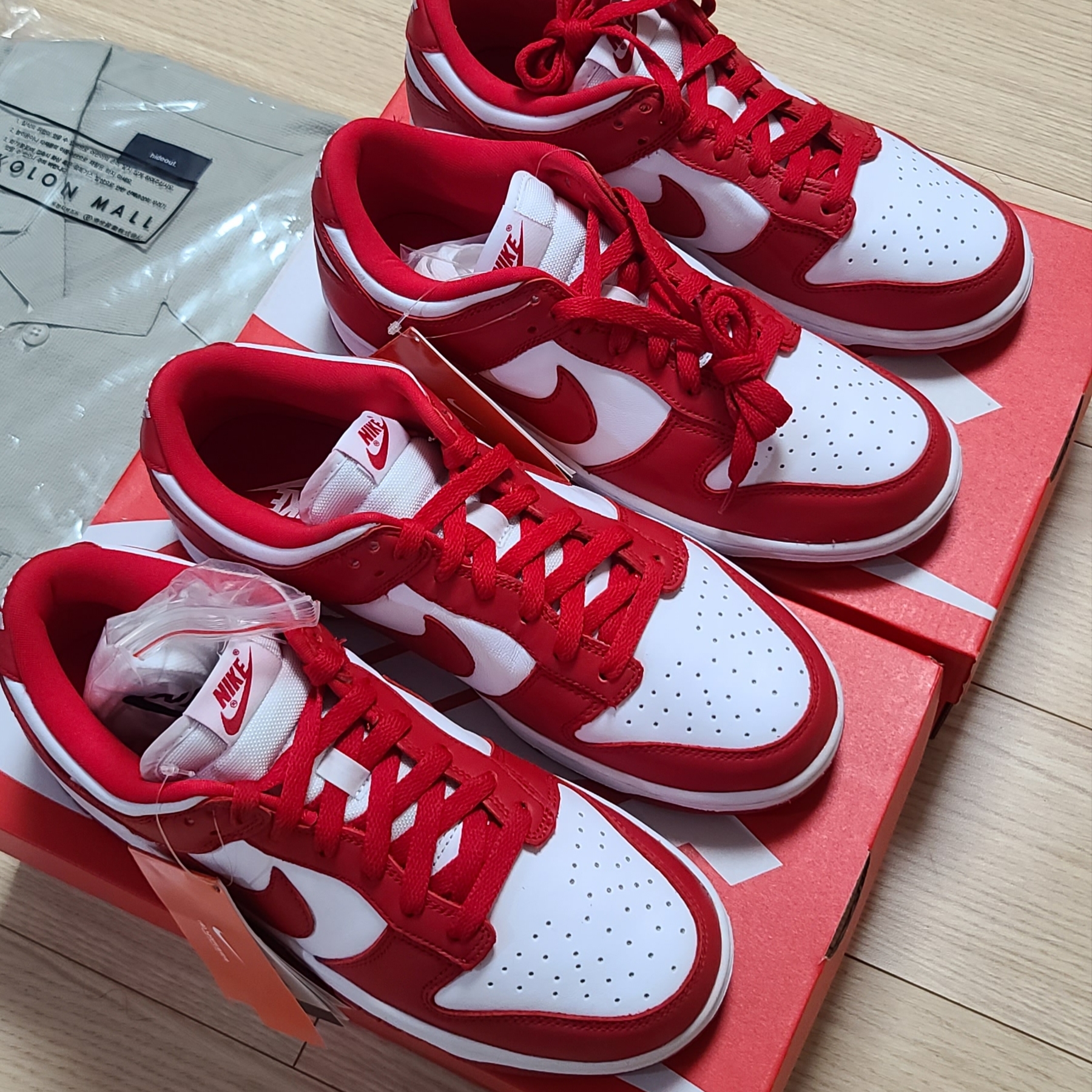 Nike Dunk Low SP White and University Red 2023 착용 스타일