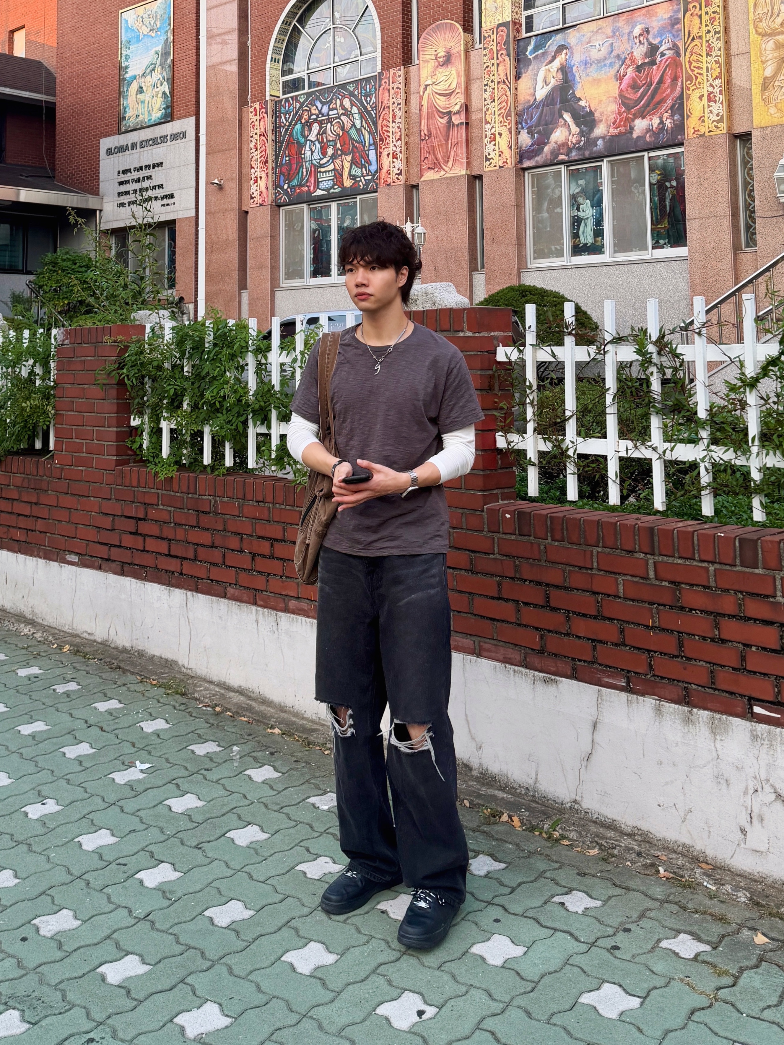 Nike x Supreme Air Force 1 Low Black 착용 스타일 - 2