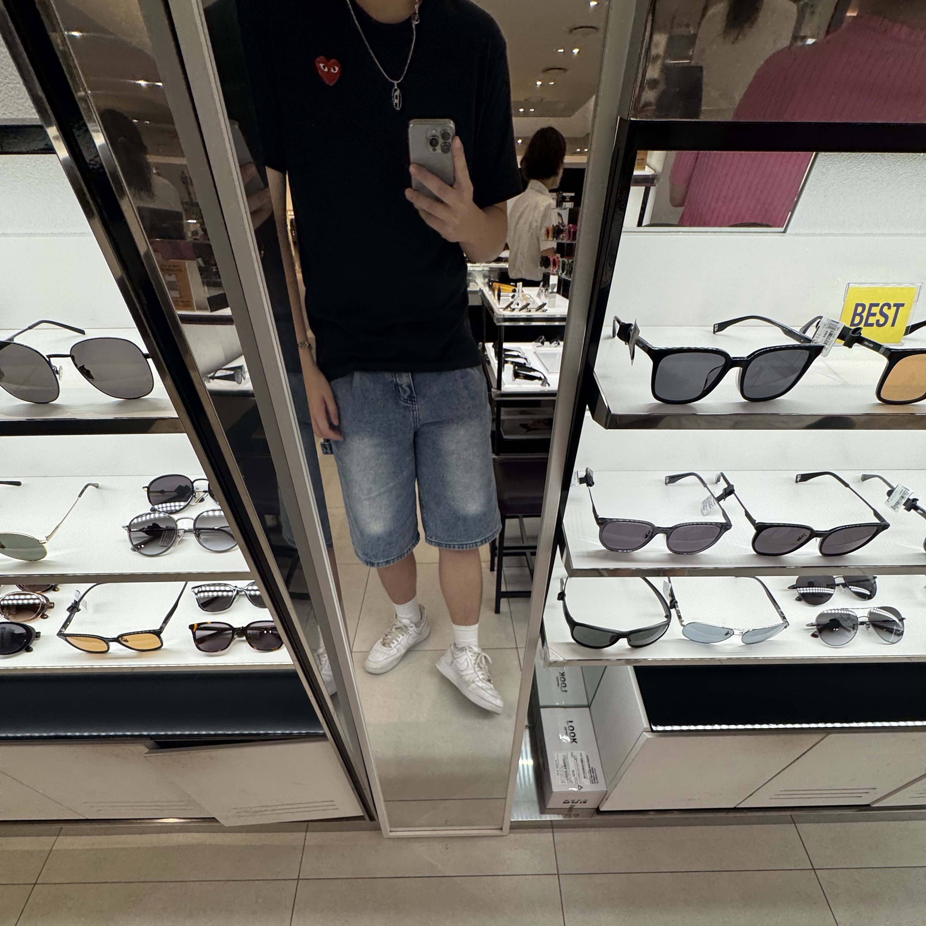 Diesel Dx1342 Stainless Steel Pendant Necklace Silver, Play Comme des Garcons Red Heart T-Shirt Black 착용 스타일 - 1