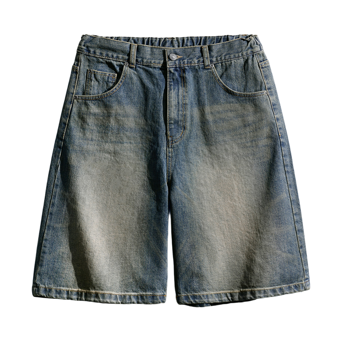 JUSP4642_Blue_291 PERSTEP Rain Slub Denim Half Pants Blue JUSP4642