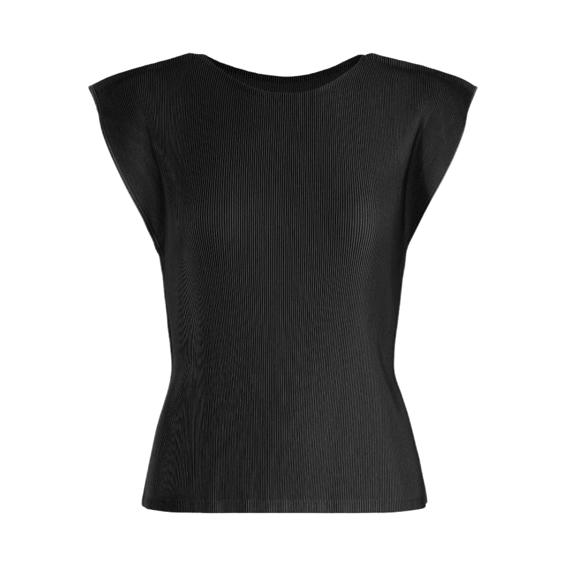 PP63-FK292-17 (W) Pleats Please Issey Miyake Mist August Round Neck Top Charcoal