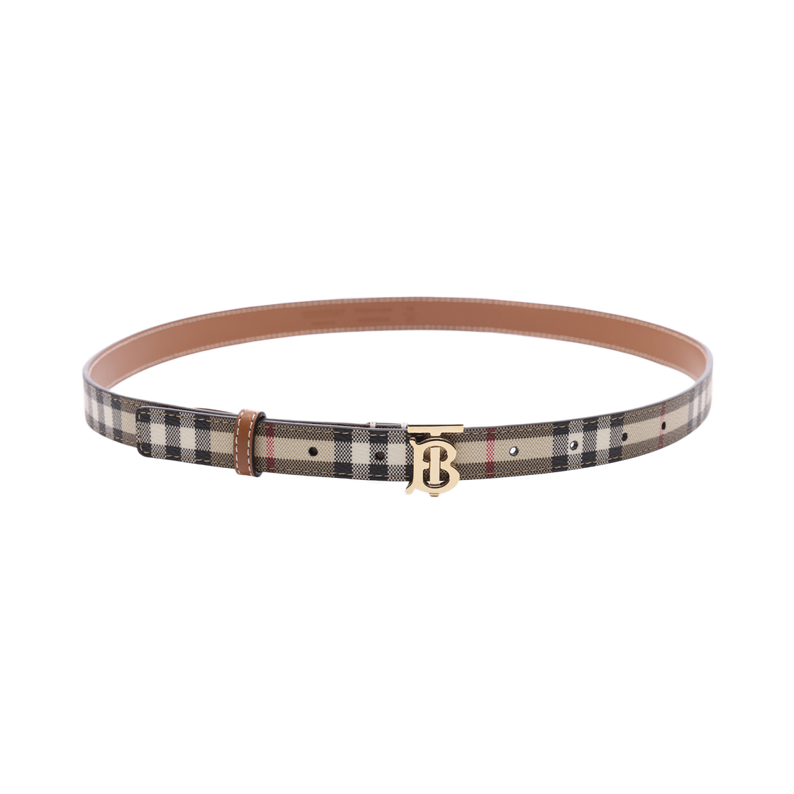 8093838 VINTAGE CHECK L [25% 쿠폰] (W) Burberry TB Check Thin Belt Beige Black
