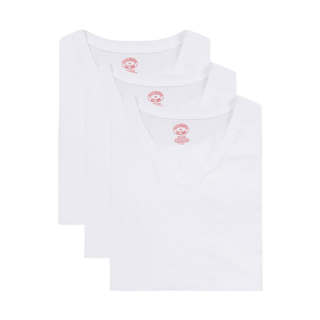 브룩스브라더스 코튼 V넥 티셔츠 3팩 화이트(BrooksBrothers Cotton V-Neck T-Shirt 3-Pack White) - 1