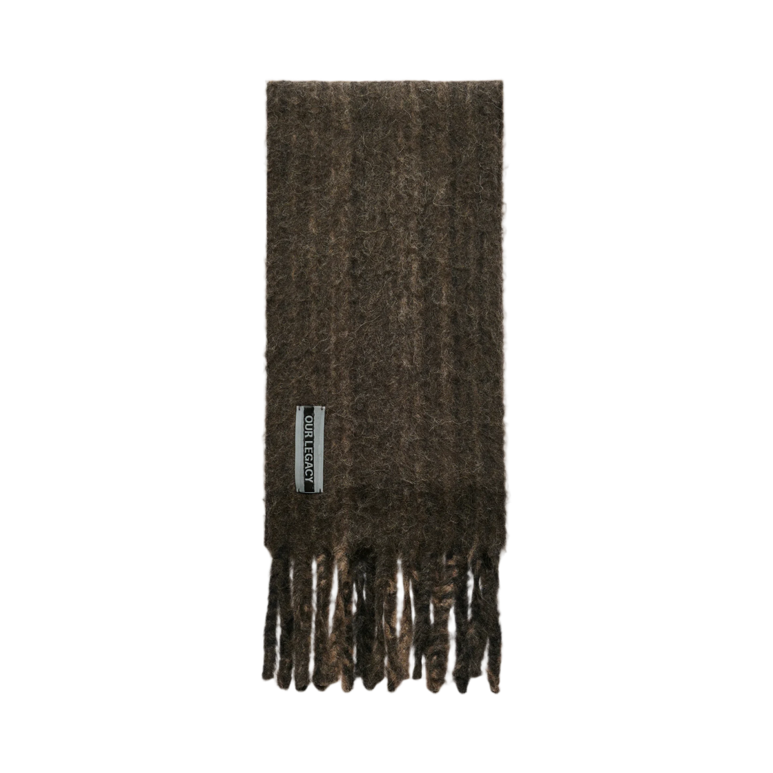 A4268EC (W) Our Legacy Estate Scarf Choco Pressed Wave Alpaca