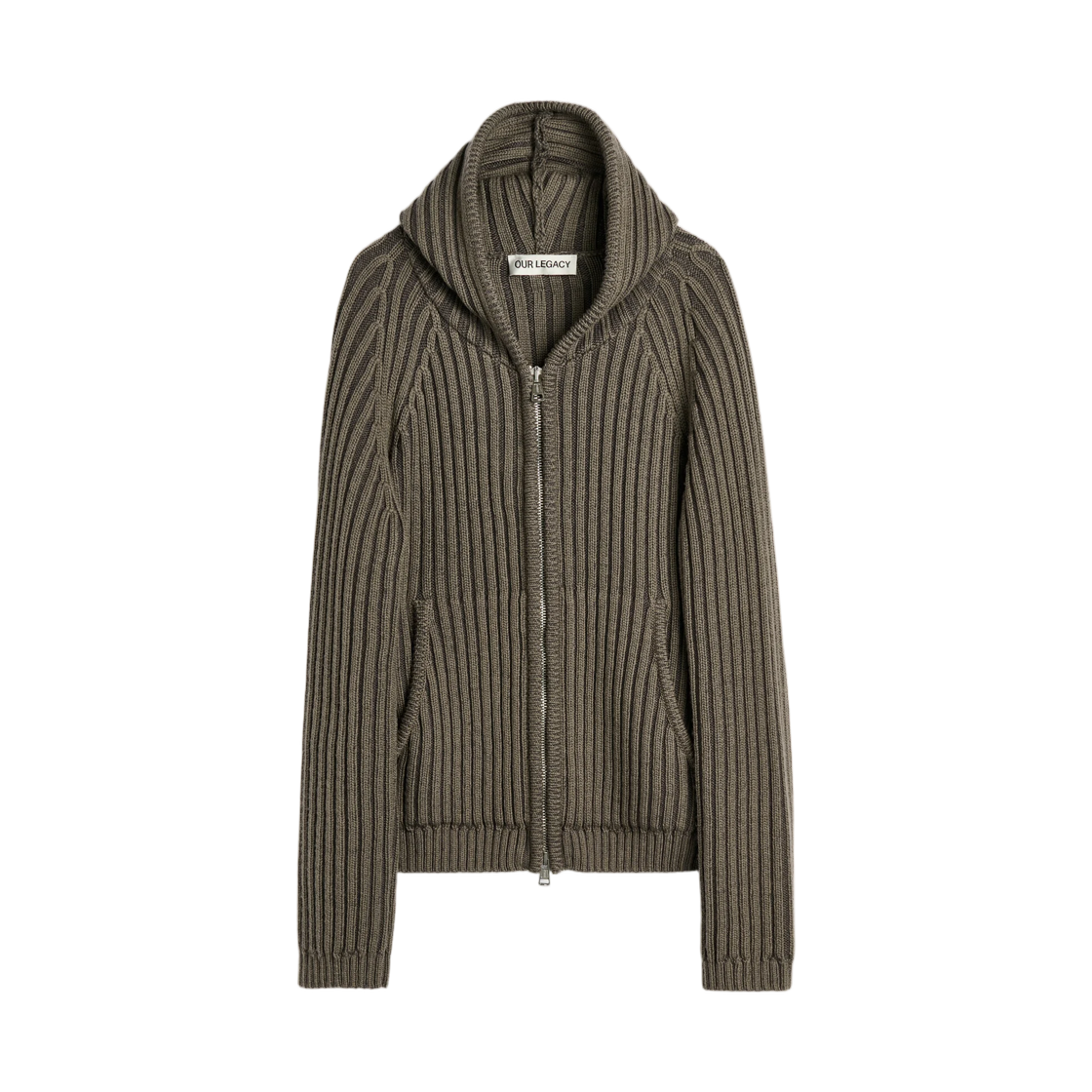 M4263LS Our Legacy Level Hood Sage Stripe Dry Merino Wool
