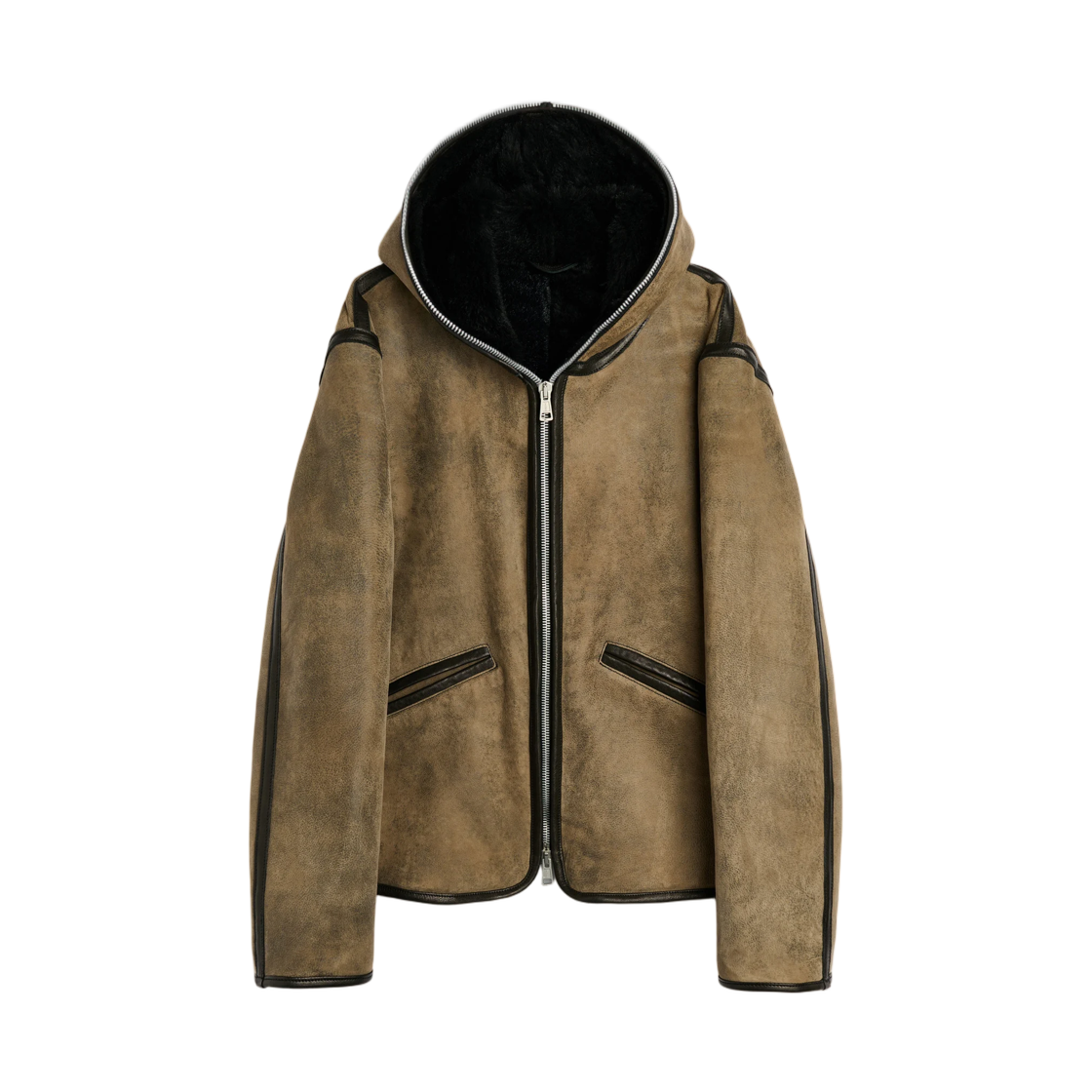 M4269FS Our Legacy Full Zip Jacket Smoky Black Dry Shearling