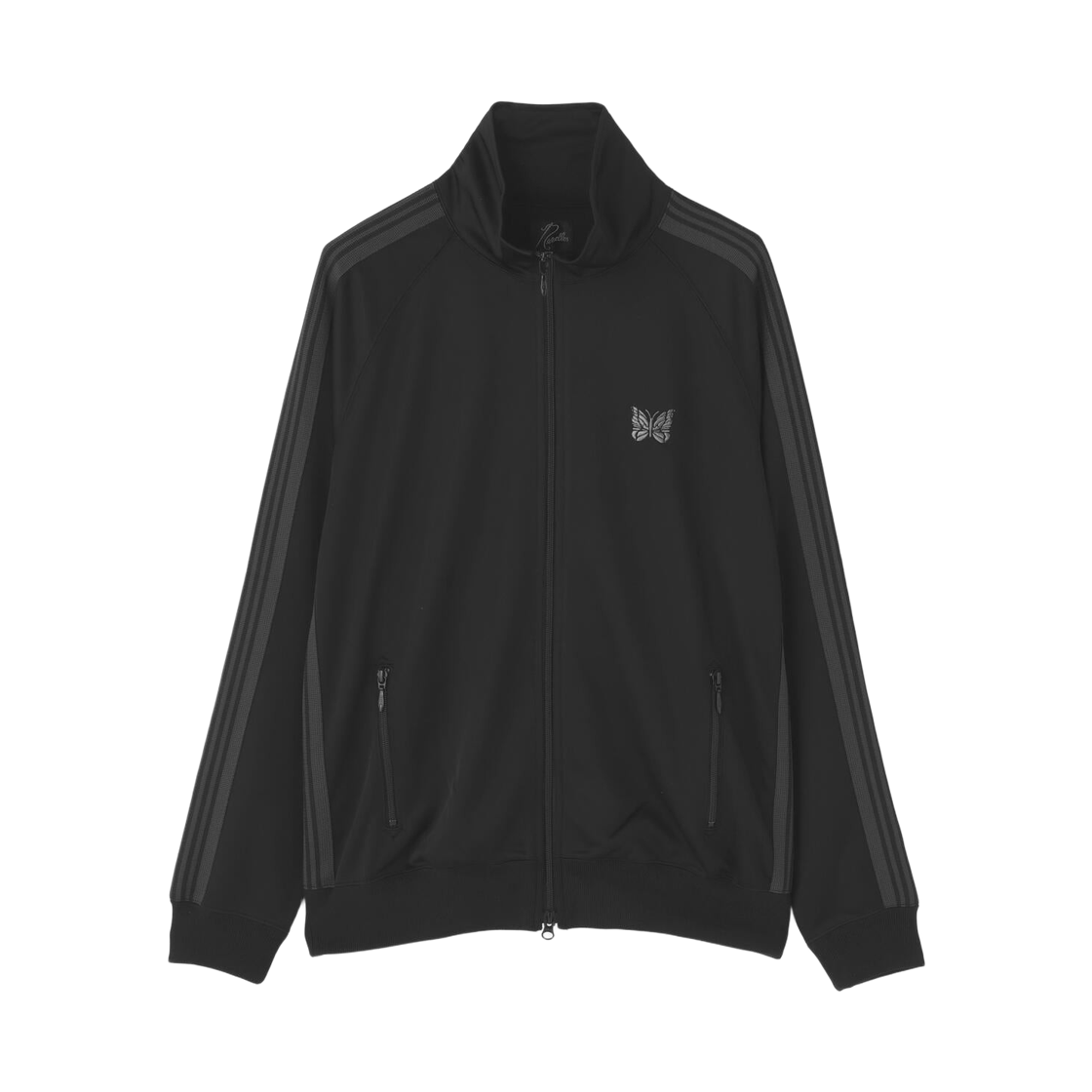 SX1519 Needles Track Jacket Poly Smooth Black Charcoal