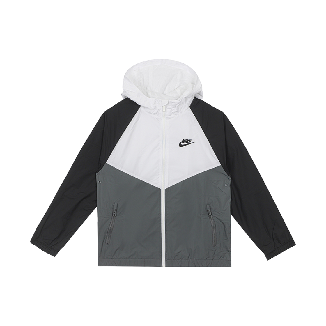 IF2821-100 (Kids) Nike NSW Windrunner Hooded Repel Jacket White Smoke Grey (IF2821-100)