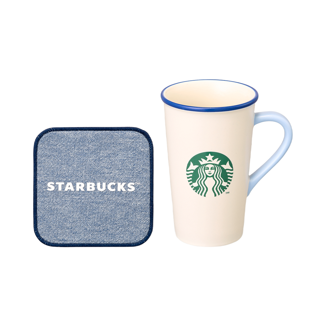 - Starbucks Washed Blue Mug and Coaster Set