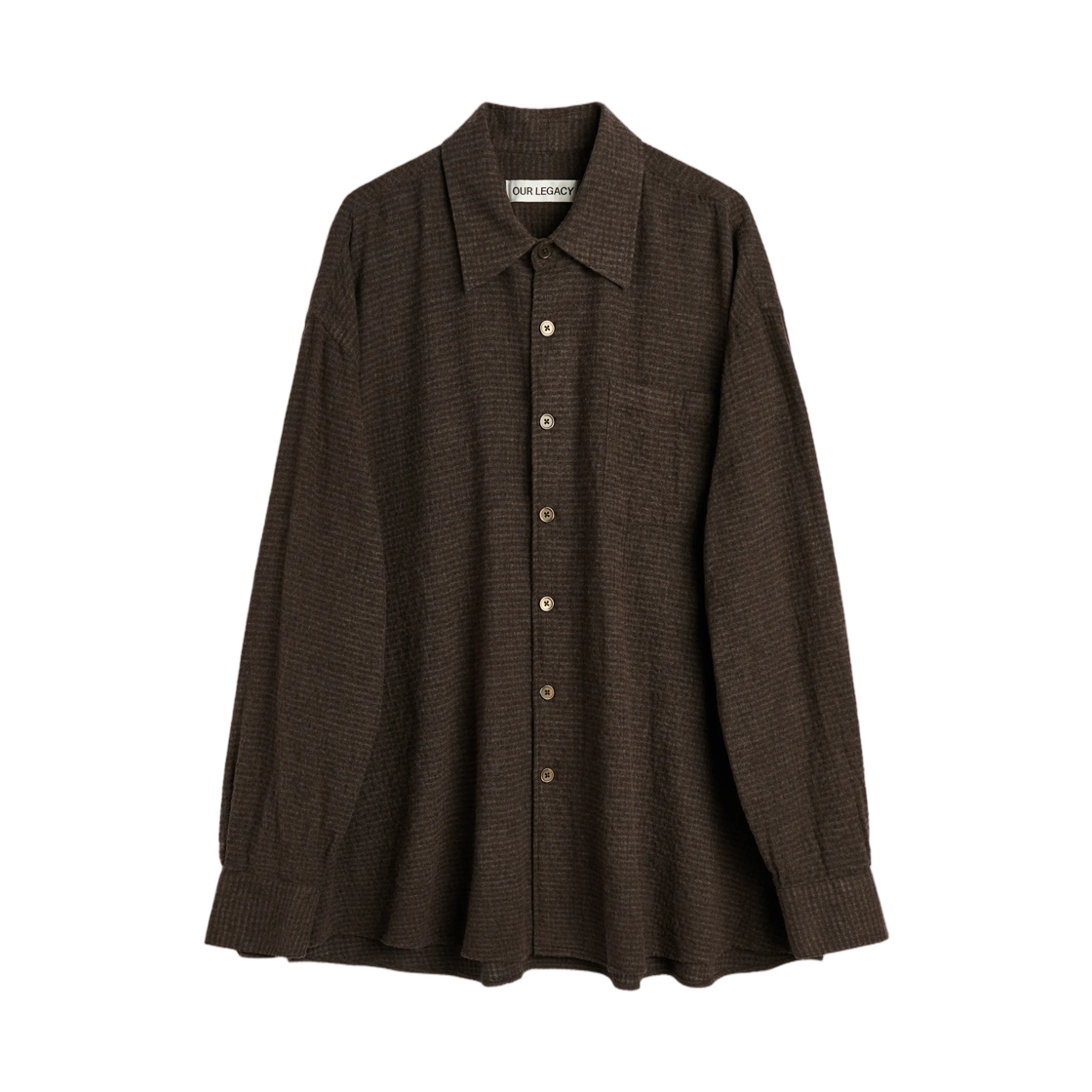 M4262BTC Our Legacy Borrowed Shirt Truffle Check Grid Cloth