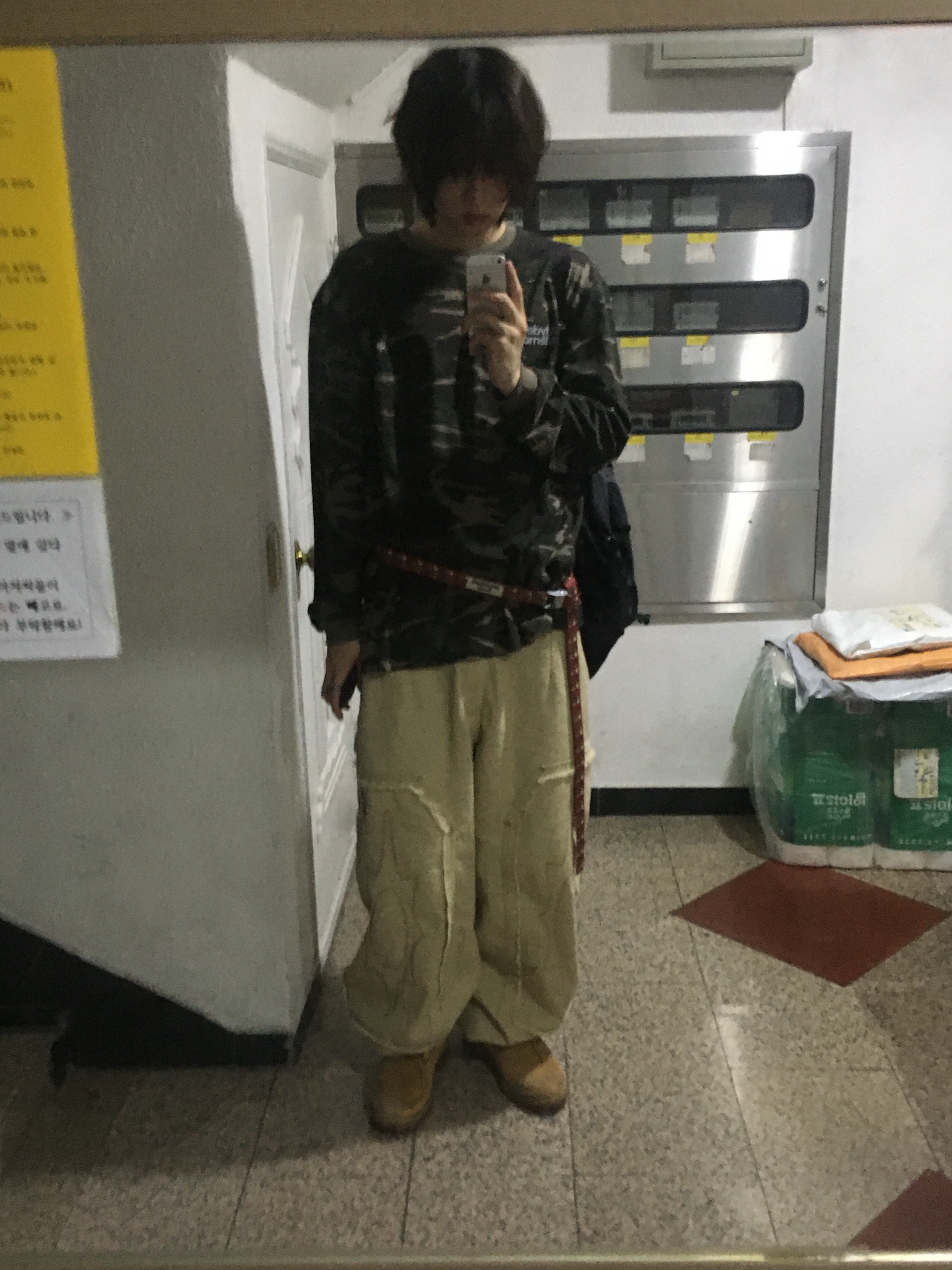 MydeepblueMemories Mm Symbol Logo Camo Long Sleeve #3 Khaki, NOMANUAL C.B String Bag Charcoal 착용 스타일 - 5