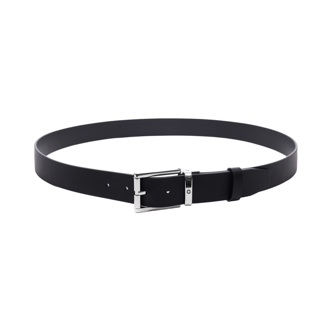 126028 25F [25% 쿠폰] Montblanc Rectangular Roller Pin Buckle 35mm Leather Belt Black