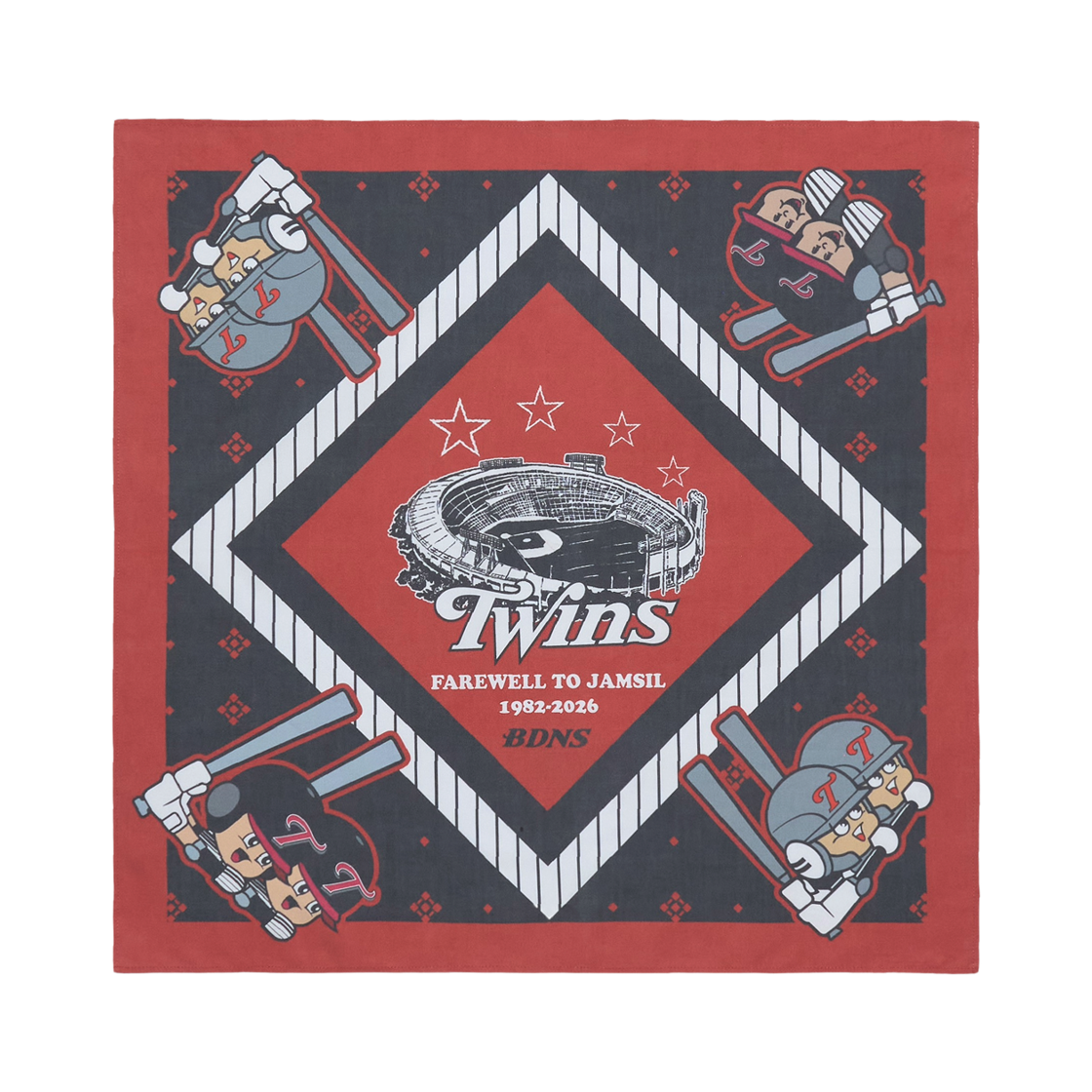 빠더너스 x 엘지트윈스 잠실 반다나 레드 [Farewell Edition](BDNS x LG TWINS Farewell Jamsil Bandana Red) - 1