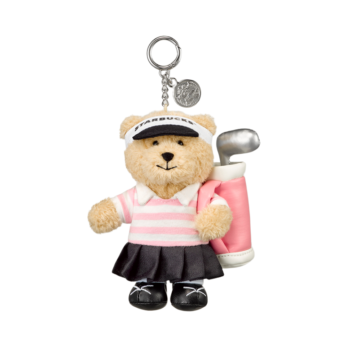 - Starbucks Golf Bearista Keychain Pink