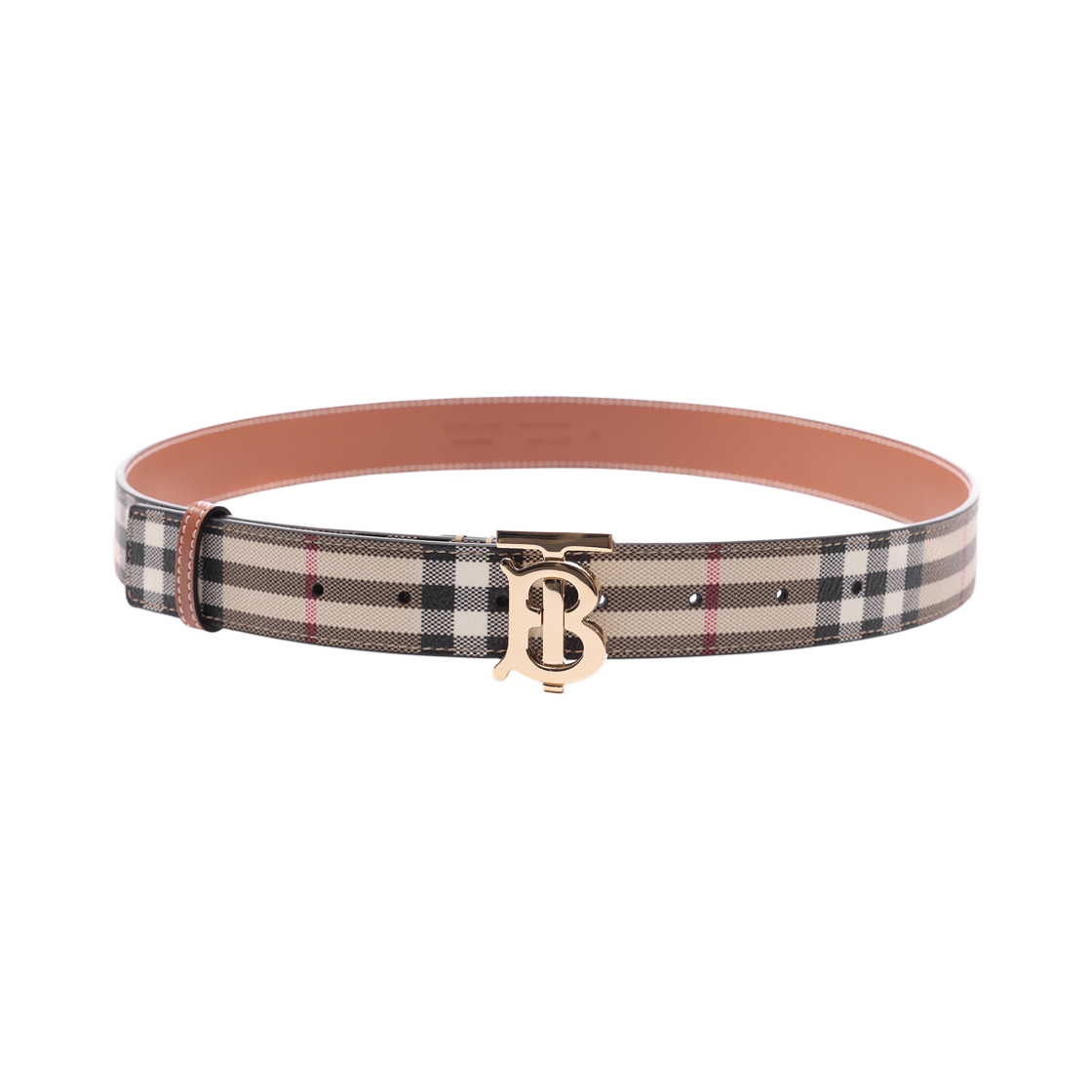 8094402 VINTAGE CHECK L [25% 쿠폰] Burberry Vintage Check Canvas Belt Archive Beige Light Gold