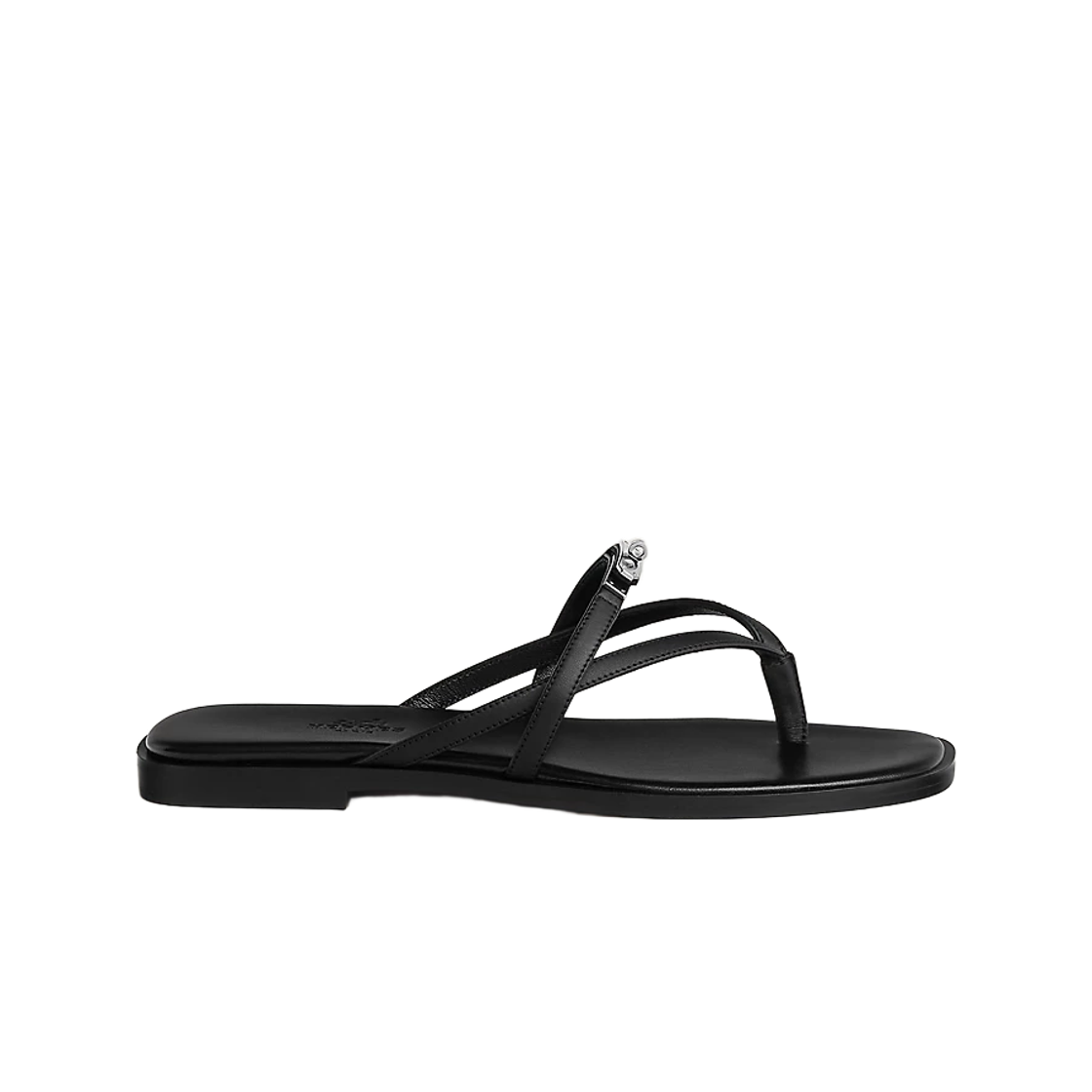(W) 에르메스 미스 샌들 카프스킨 & 팔라듐 하드웨어 누아((W) Hermes Miss Sandal Calfskin & Palladium Noir) - 1